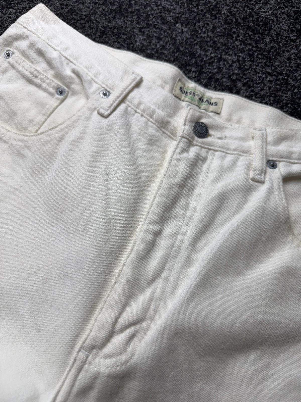Guess Vintage Retro USA Guess Jeans White Straight Leg Denim Y2K Size US 32 / EU 48 - 11 Thumbnail