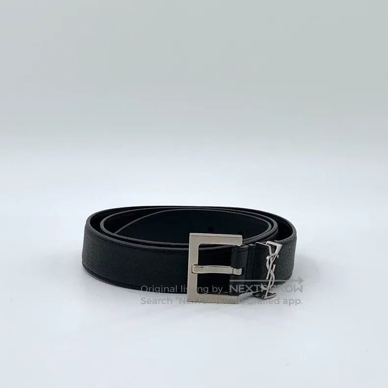 Saint Laurent Paris Saint Laurent Paris size 99.5 Black logo smooth buckle bel Size ONE SIZE - 1 Thumbnail