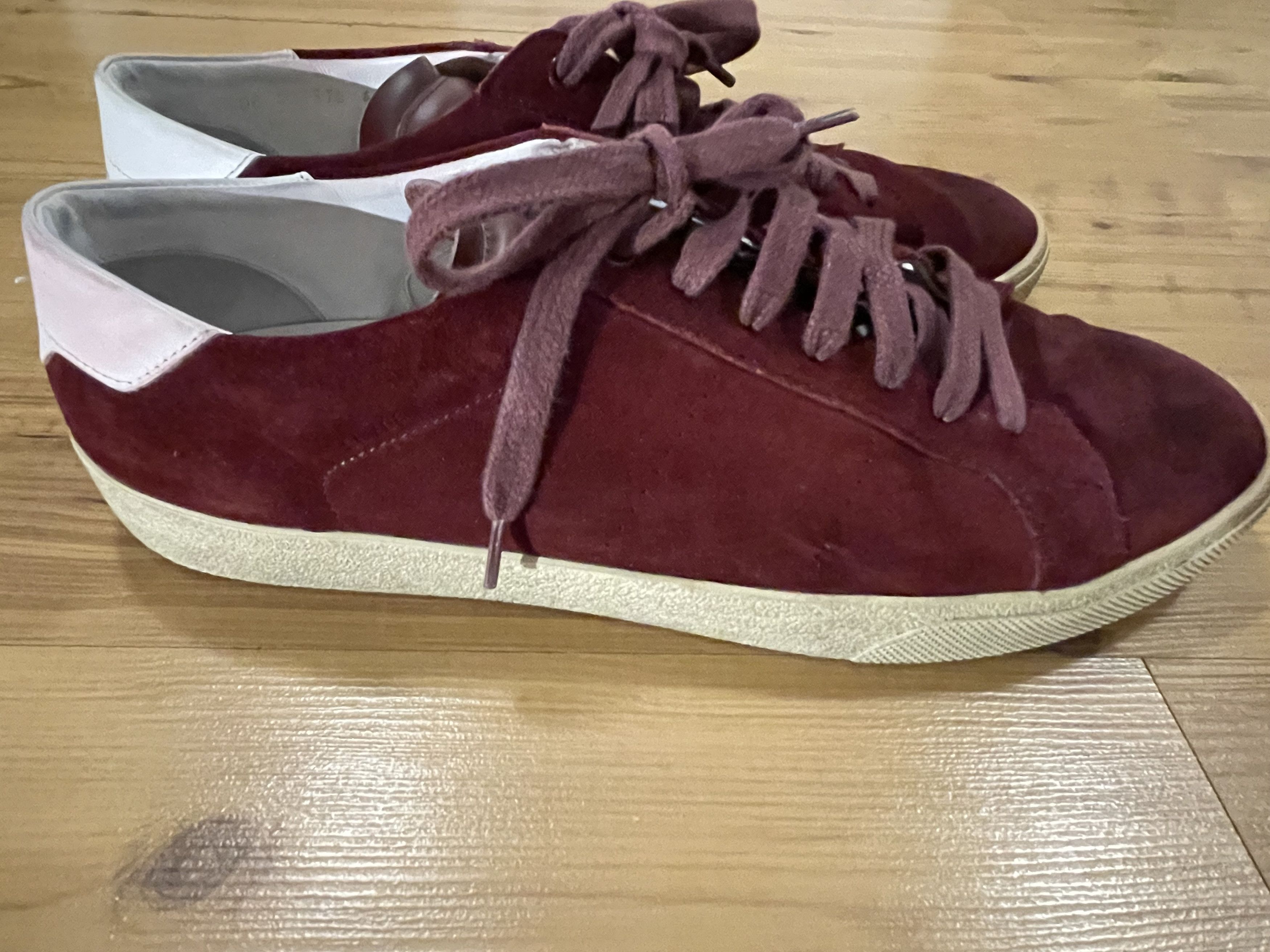 Saint Laurent Paris Saint Laurent Paris dark red suede sneakers Size US 11 / EU 44 - 4 Thumbnail
