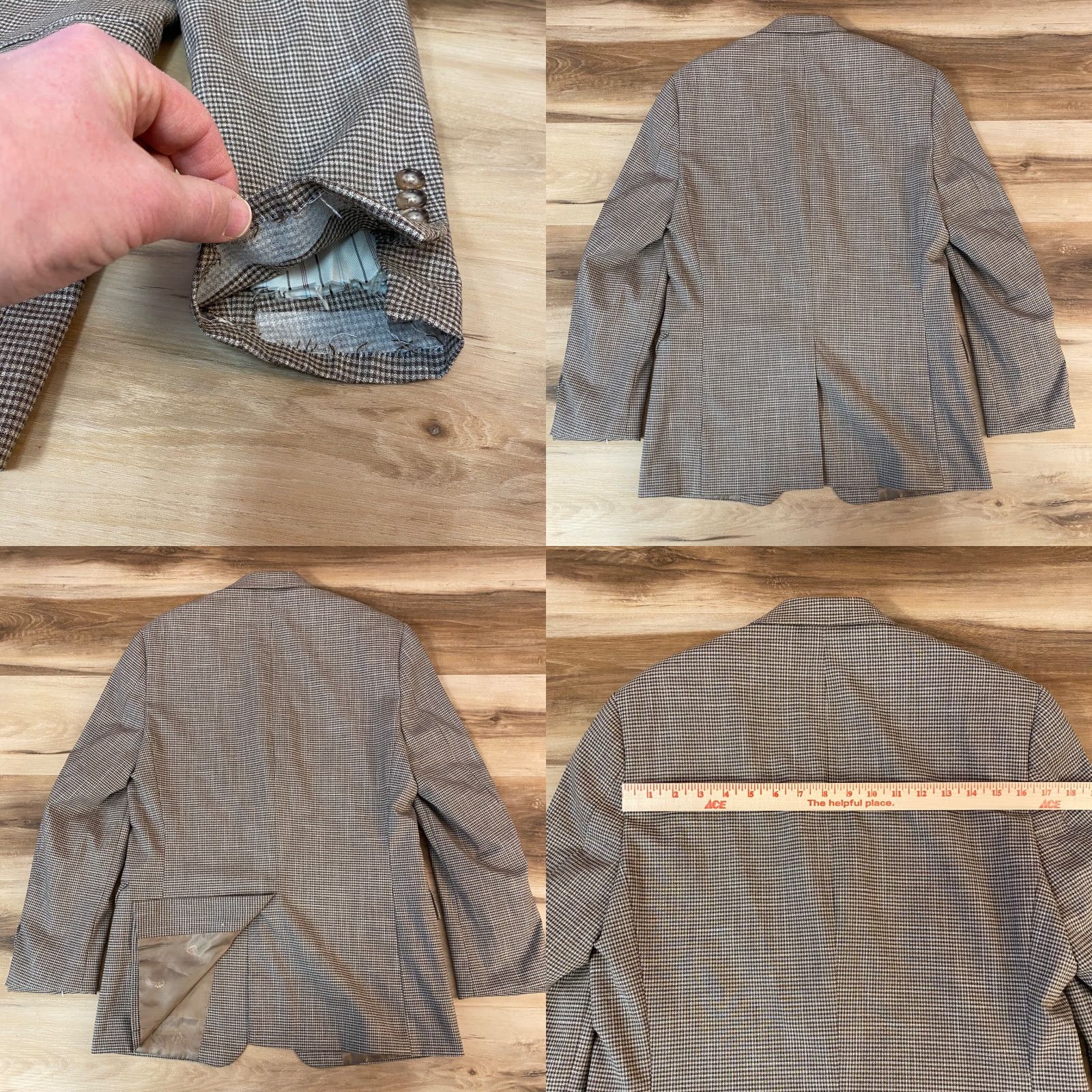 Ralph Lauren Lauren Ralph Lauren Blazer Mens 38R Brown Plaid 2 Button Sport Jacket Stretch Size 38R - 9 Thumbnail