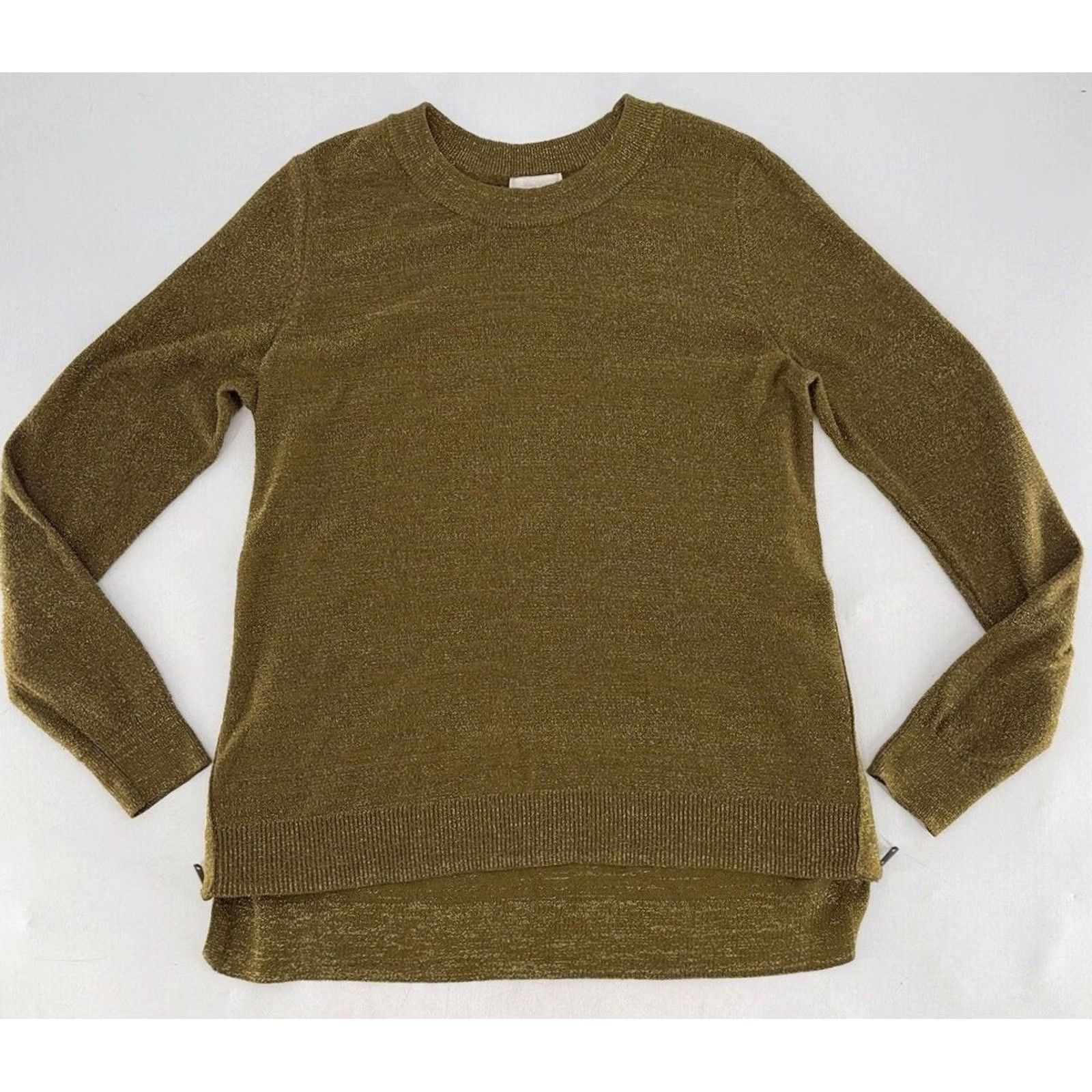 H&M H&M Conscious Greenish Gold Metallic Sweater Pullover Boho Side Zips Size Sz M Size M / US 6-8 / IT 42-44 - 2 Thumbnail