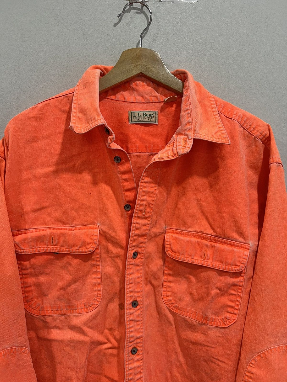 L.L. Bean Vintage LL Bean Button Up Shirt neon orange Size US XL / EU 56 / 4 - 4 Thumbnail