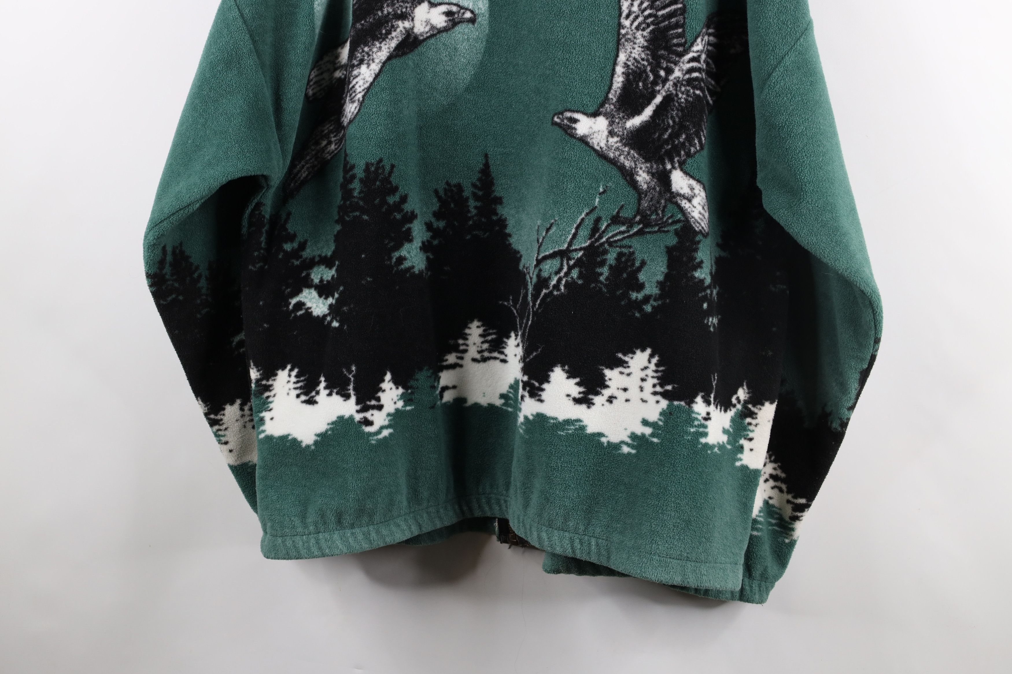 Vintage Vintage 90s Streetwear Eagle All Over Print Fleece Jacket US Size XL / US 12-14 / IT 48-50 - 14 Thumbnail