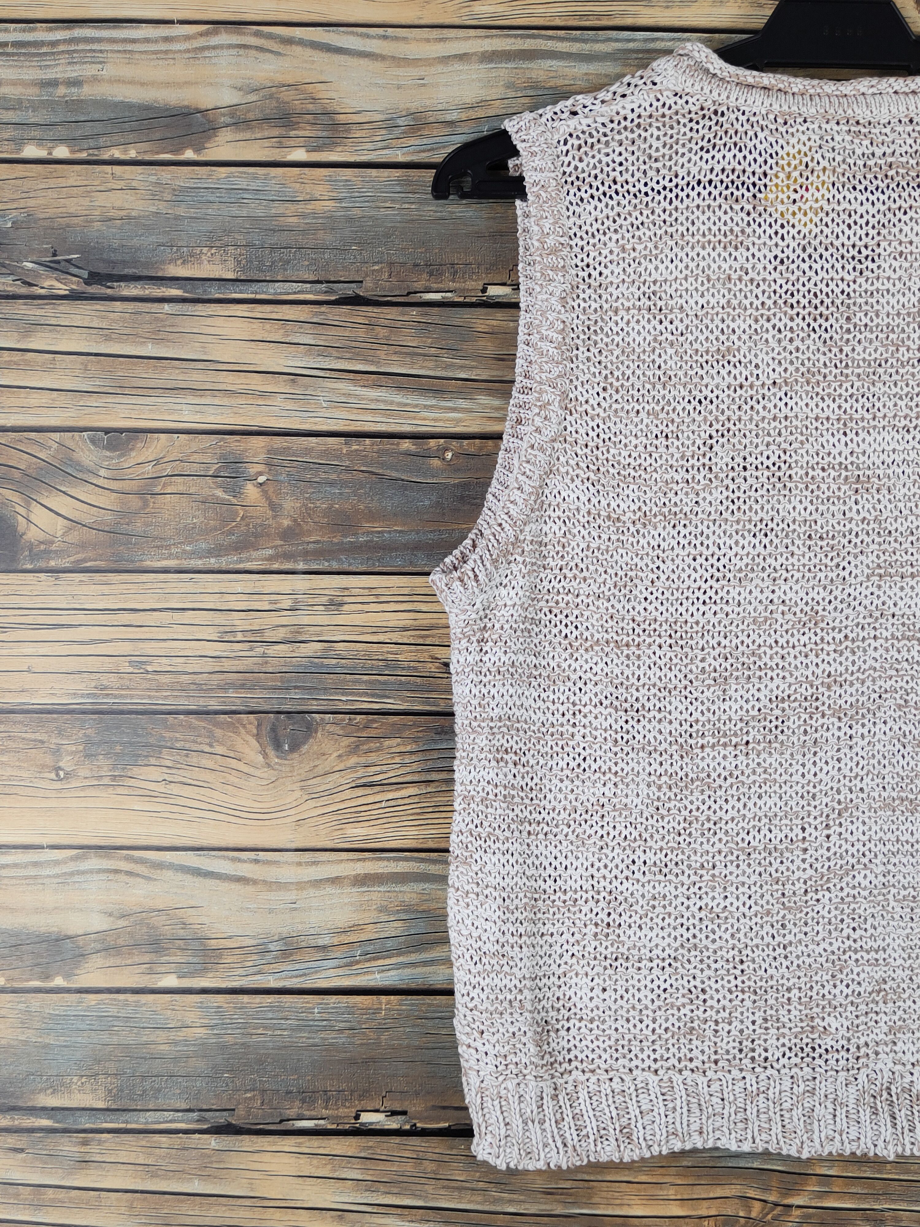 Aran Isles Knitwear Riche Beau Light Brown crochet meshnet Knitwear Vests #W1447 Size S / US 4 / IT 40 - 8 Thumbnail