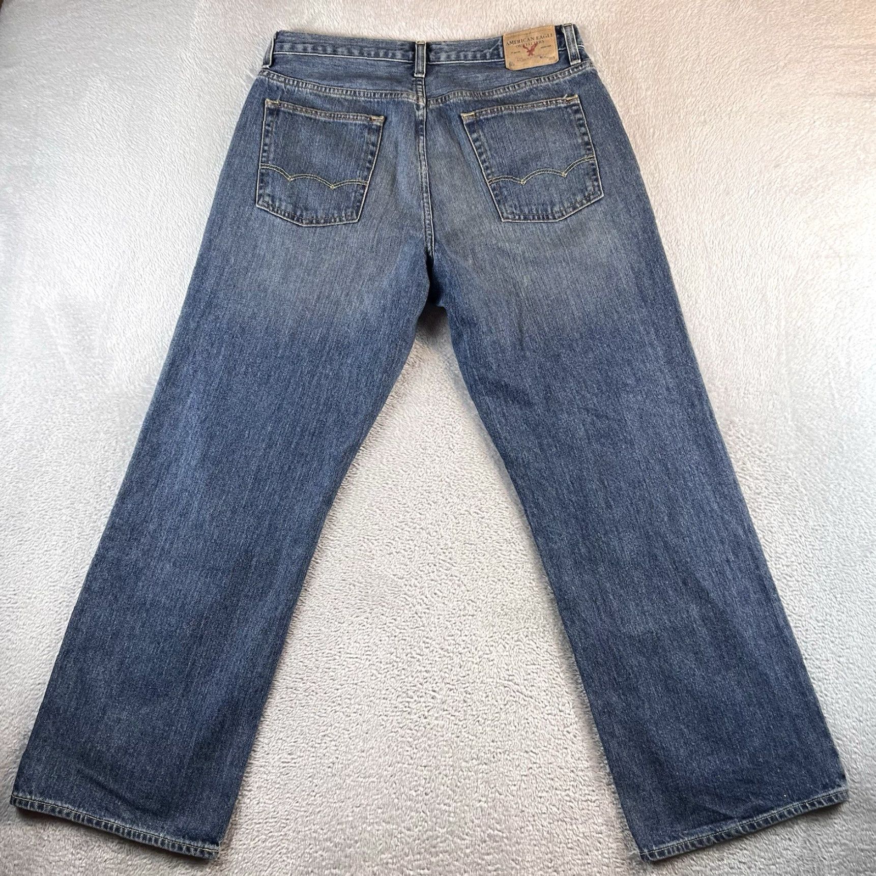 American Eagle Outfitters VINTAGE American Eagle Jeans Mens 32x30 Blue Grunge Straight 32 Waist Regular Jeans Mens Blue Grunge 90s Size US 32 / EU 48 - 2 Thumbnail