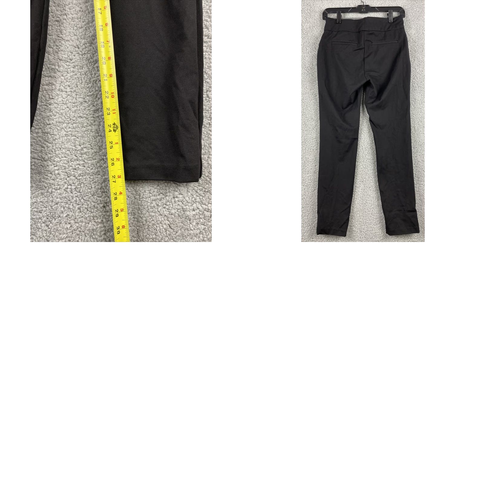 Vintage Dalia Pants Women’s Size S Black Stretch Pull On 27" Inseam Casual Tapered Knit Nylon Blend Silver Drawstring Tip Womens Size 28" / US 6 / IT 42 - 8 Thumbnail