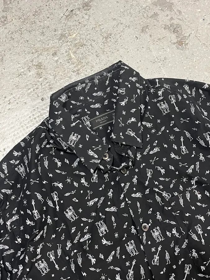 Prada 2000s Prada Rock Guitar Mafia Black Shirt Size US S / EU 44-46 / 1 - 5 Thumbnail
