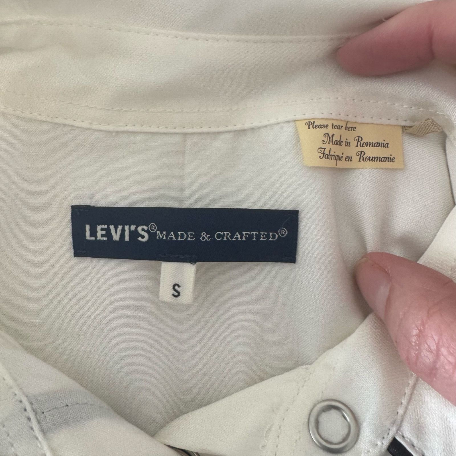Levi's Made & Crafted Levi's Made & Crafted Womens Snap Western Shirt S Cream Size S / US 4 / IT 40 - 5 Thumbnail