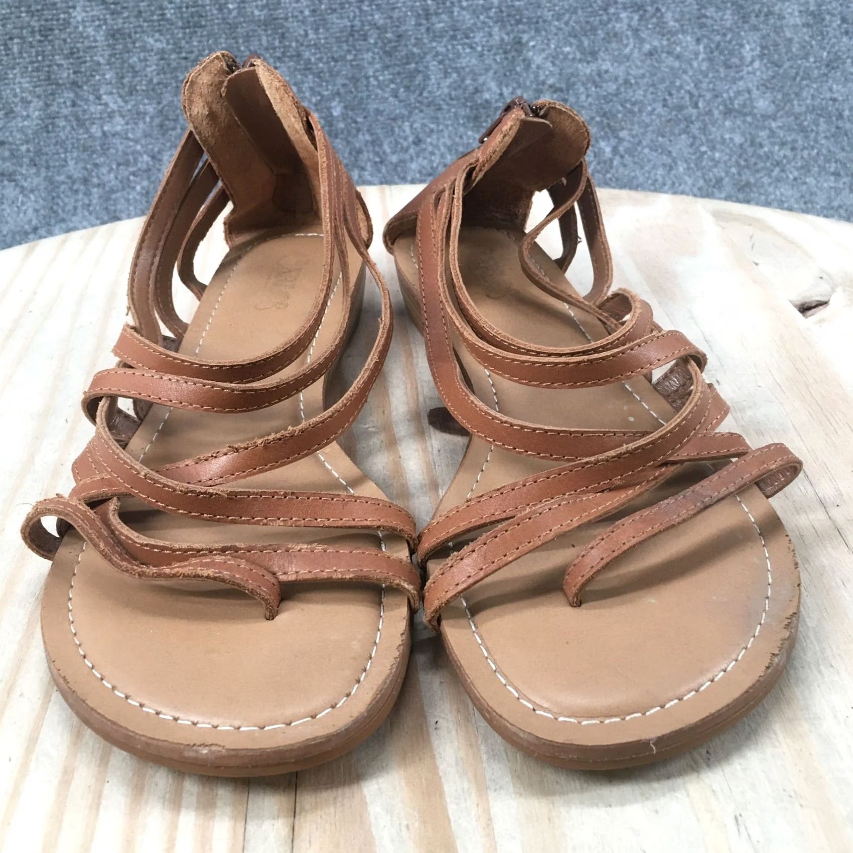 Carlos Santos Carlos Santana Sandals Amara Strappy Wedge Brown Leather Zip Womens 7 M casual shoe Size US 7 / IT 37 - 7 Thumbnail