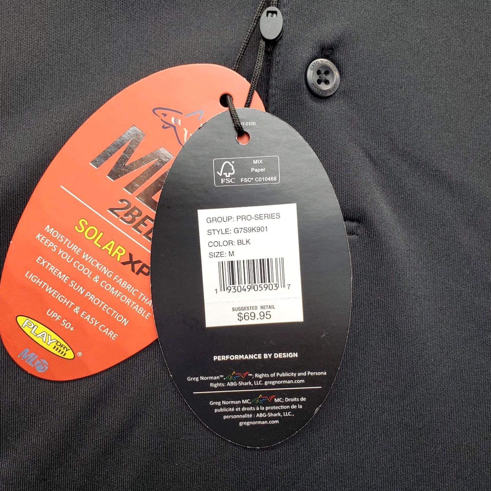 Vintage Greg Norman Polo Shirt Mens M Black Logo UPF 50+ Solar XP Golf Performance Sports Polo Size US M / EU 48-50 / 2 - 5 Thumbnail