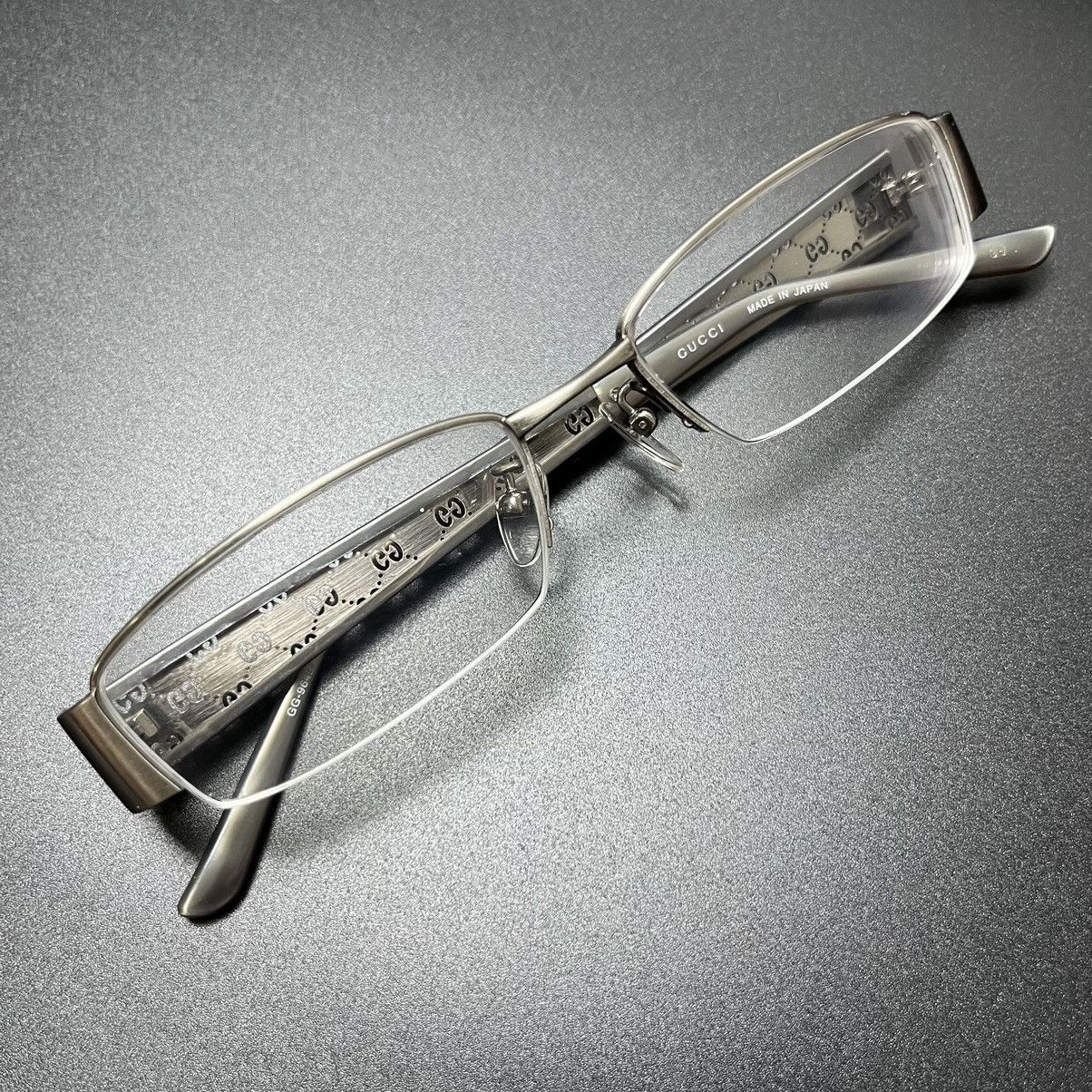 image of Vintage Gucci Monogram Glasses in Metal, Men's (Size 30)