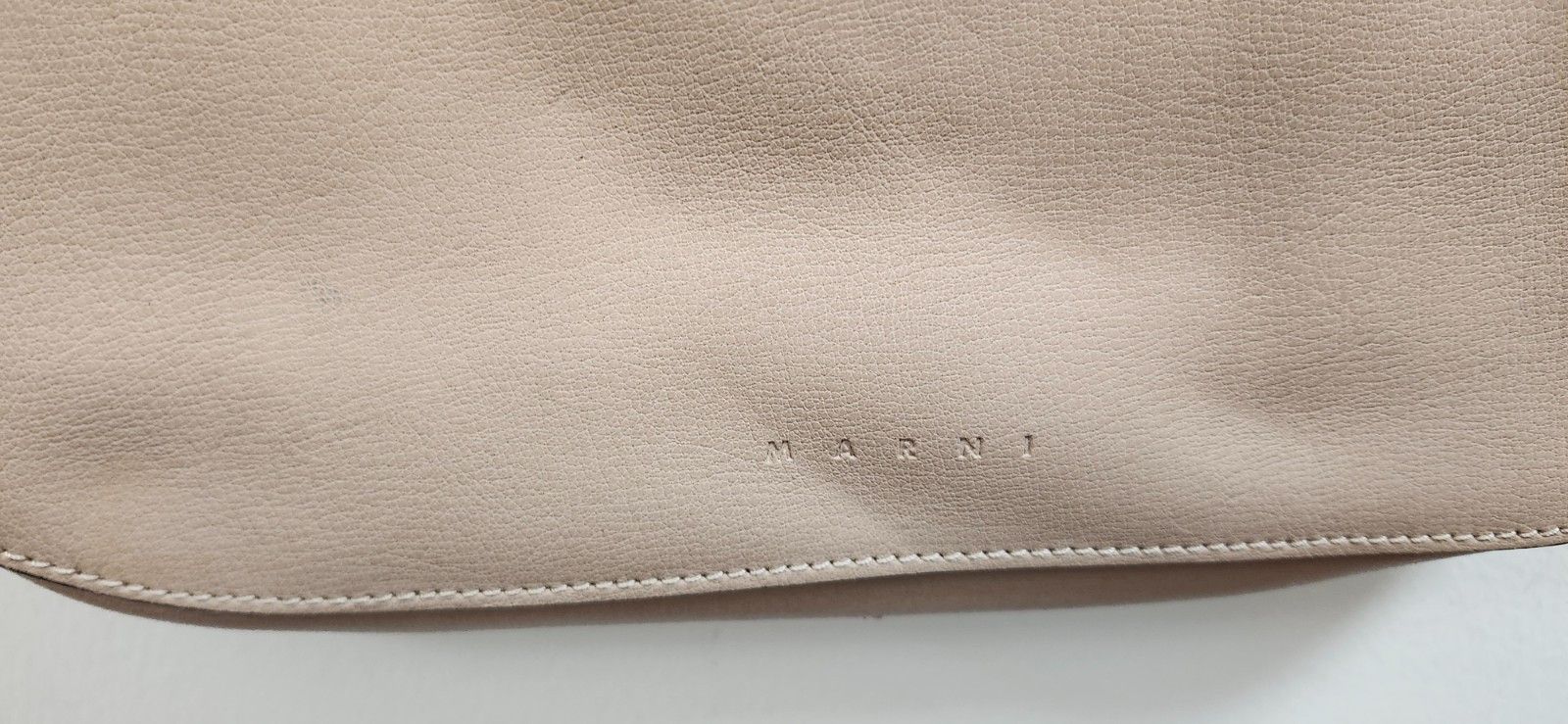 Marni Marni Beige Leather Pushlock Saddle Shoulder Crossbody Bag Size ONE SIZE - 6 Thumbnail
