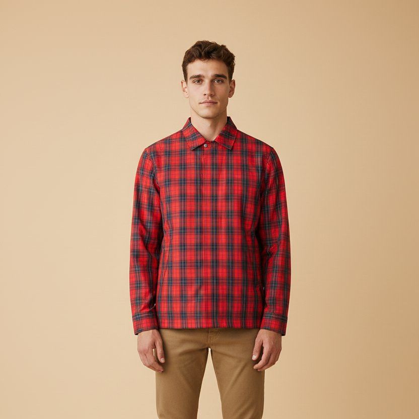 Journal Standard Vintage Y2K Journal Standard Red Tartan Nylon Coat Size US M / EU 48-50 / 2 - 2 Thumbnail