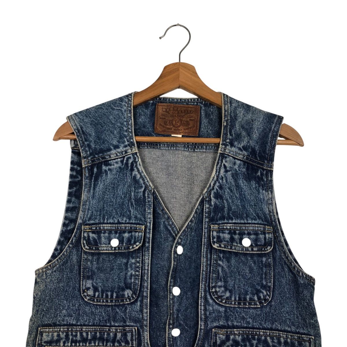 Japanese Brand 📌Vintage Denim Trucker Jacket Tank Top Blue Chaser Size US M / EU 48-50 / 2 - 4 Thumbnail