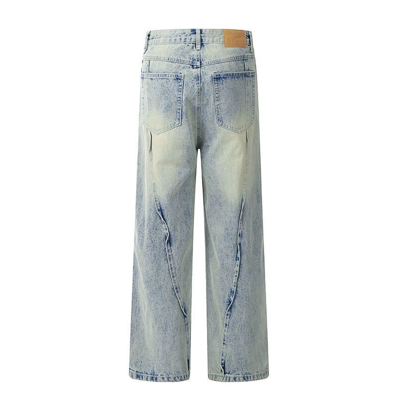 Vintage American men's loose wide-leg straight patchwork jeans Size US 32 / EU 48 - 2 Thumbnail