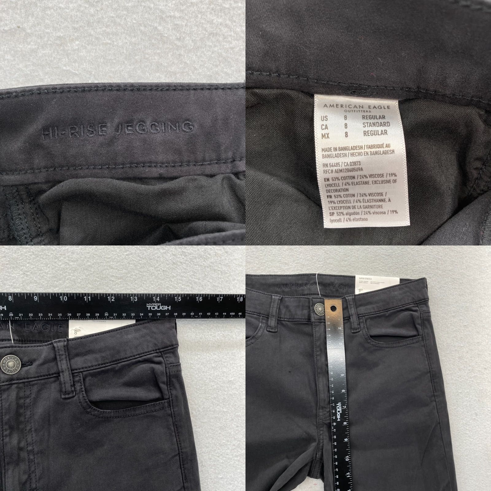 American Eagle Outfitters American Eagle Outfitters Jeggings Women's 8 Black Stretch Skinny Ankle High Rise Preppy Size 28" / US 6 / IT 42 - 8 Thumbnail