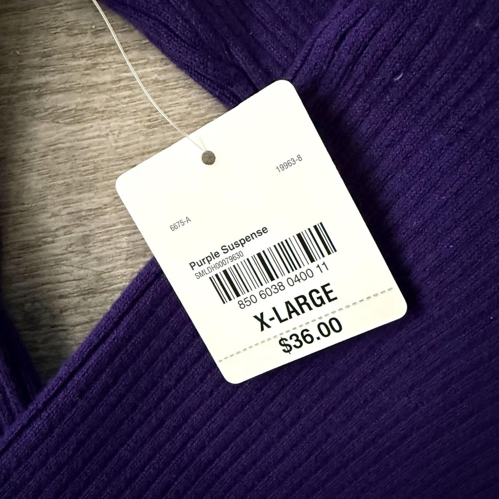 Vintage St. John's Bay Ribbed V-Neck Sweater Womens XL Purple Cotton Nylon Pullover NEW Size XL / US 12-14 / IT 48-50 - 6 Thumbnail