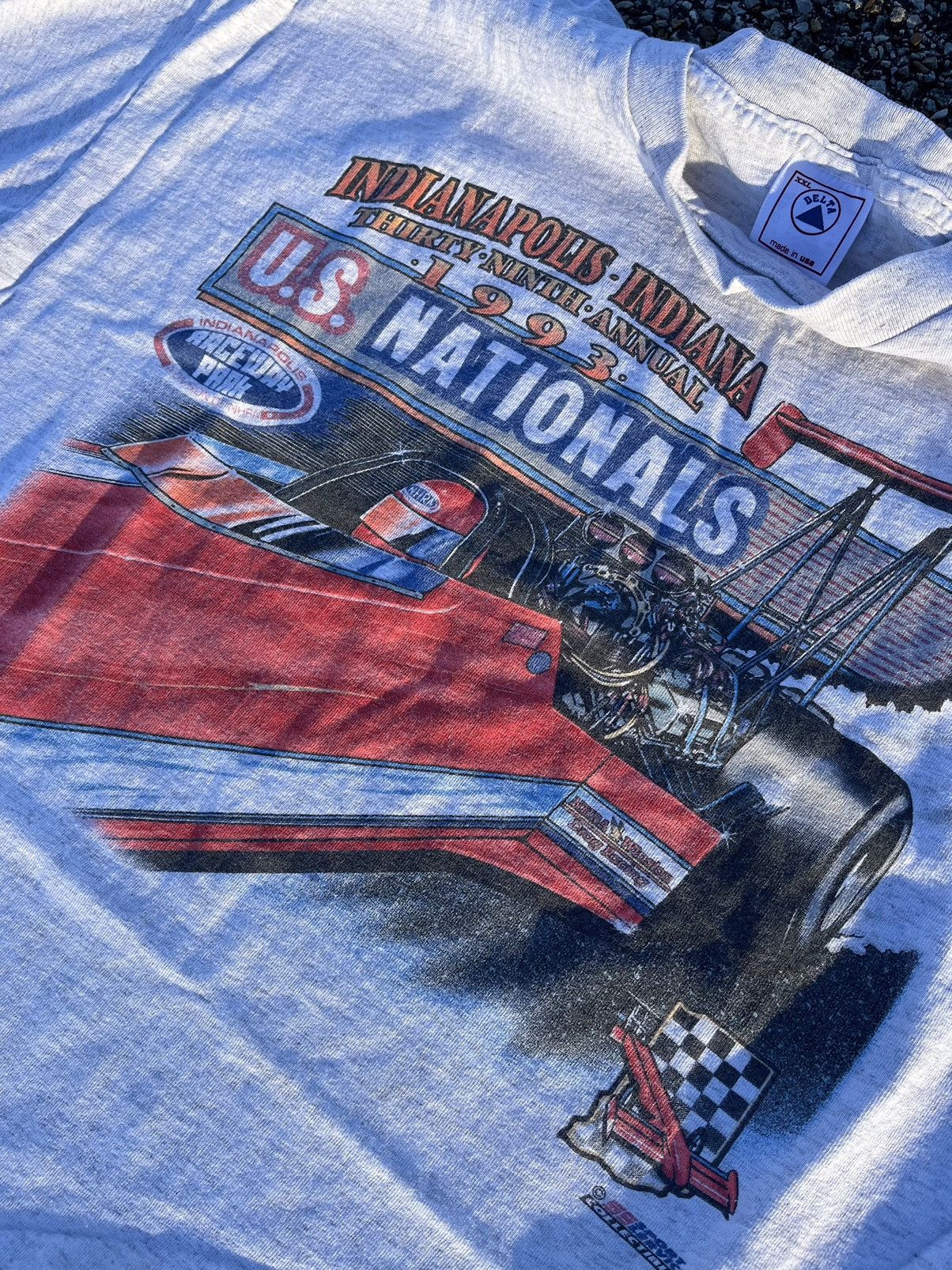 NASCAR × Vintage Vintage 90s US National Drag Racing Indianapolis Delta Tee Size US XL / EU 56 / 4 - 2 Thumbnail