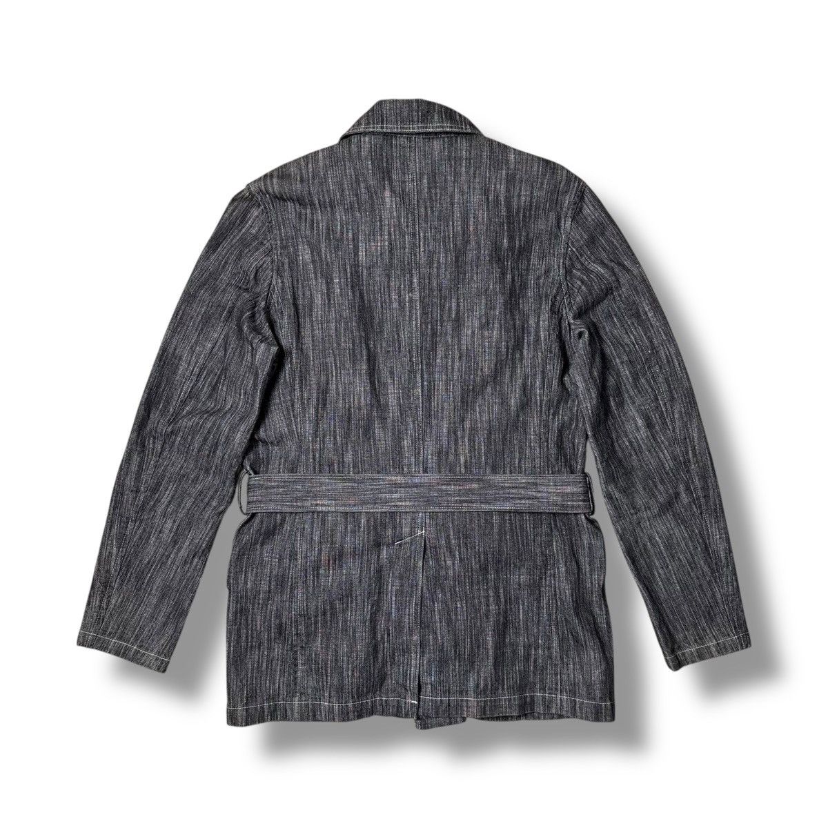 Tornado Mart Tornado Mart Japan Double Collar Zipper Belted Denim Coat Size US L / EU 52-54 / 3 - 2 Thumbnail