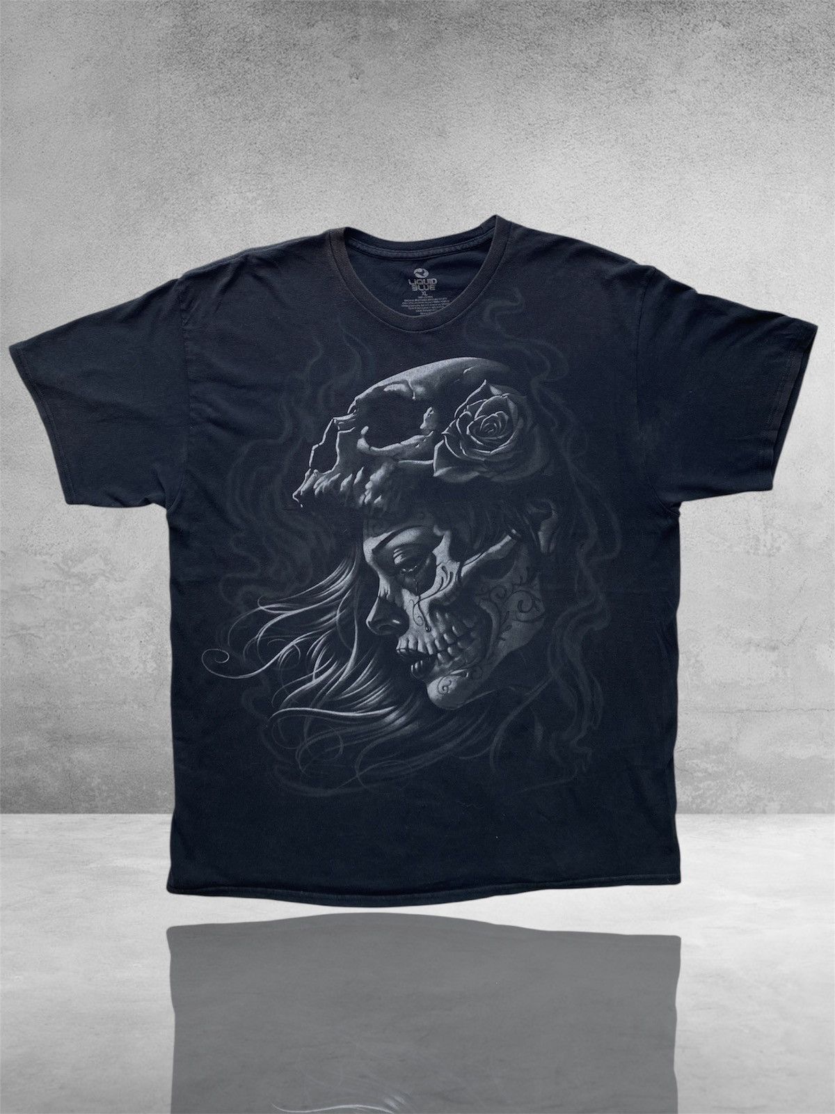 Liquid Blue Y2K Liquid Blue Mens Black Grunge Skulls Size US XL / EU 56 / 4 - 1 Thumbnail
