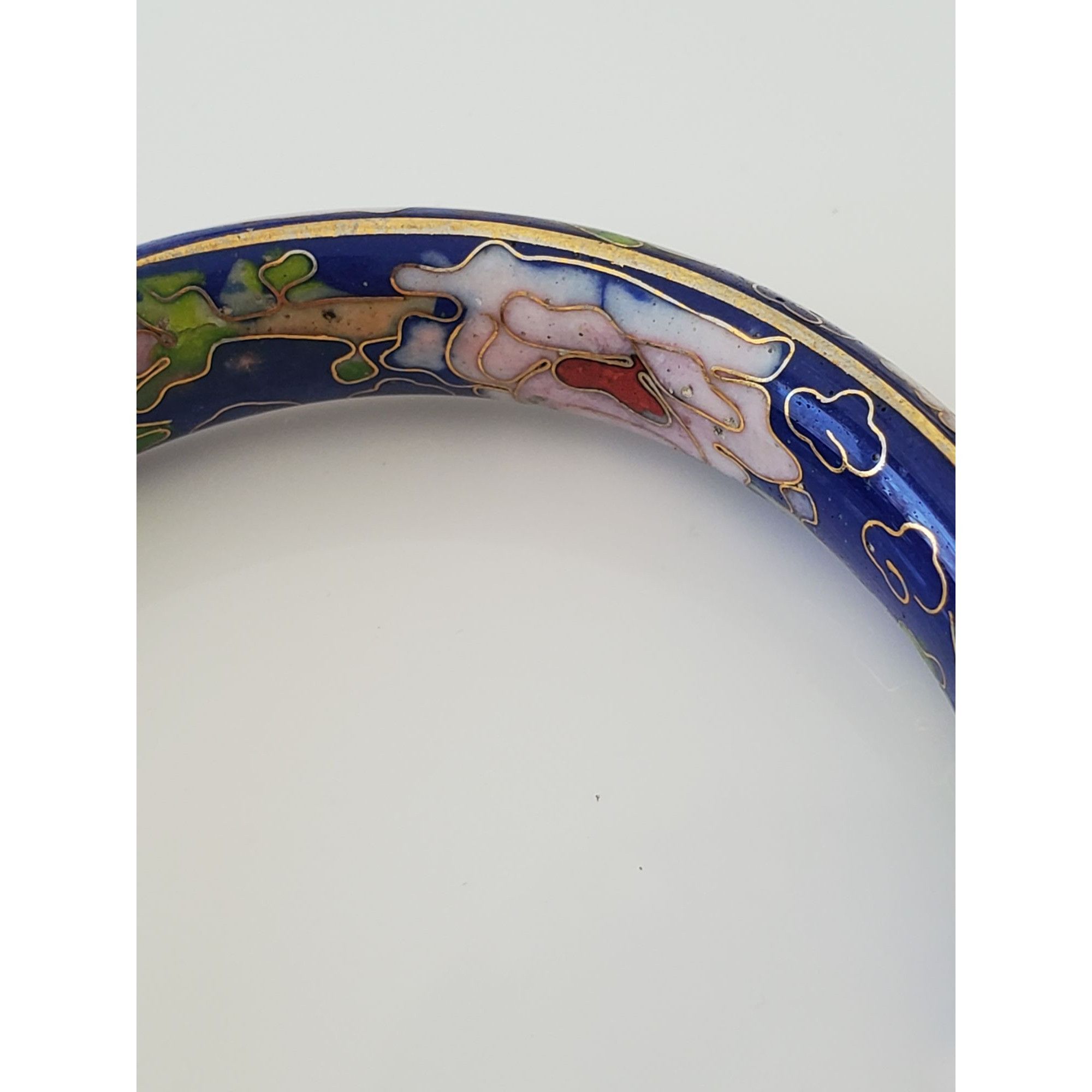 Other Vintage Blue Floral Cloisonne Bangle Bracelet Size ONE SIZE - 6 Thumbnail