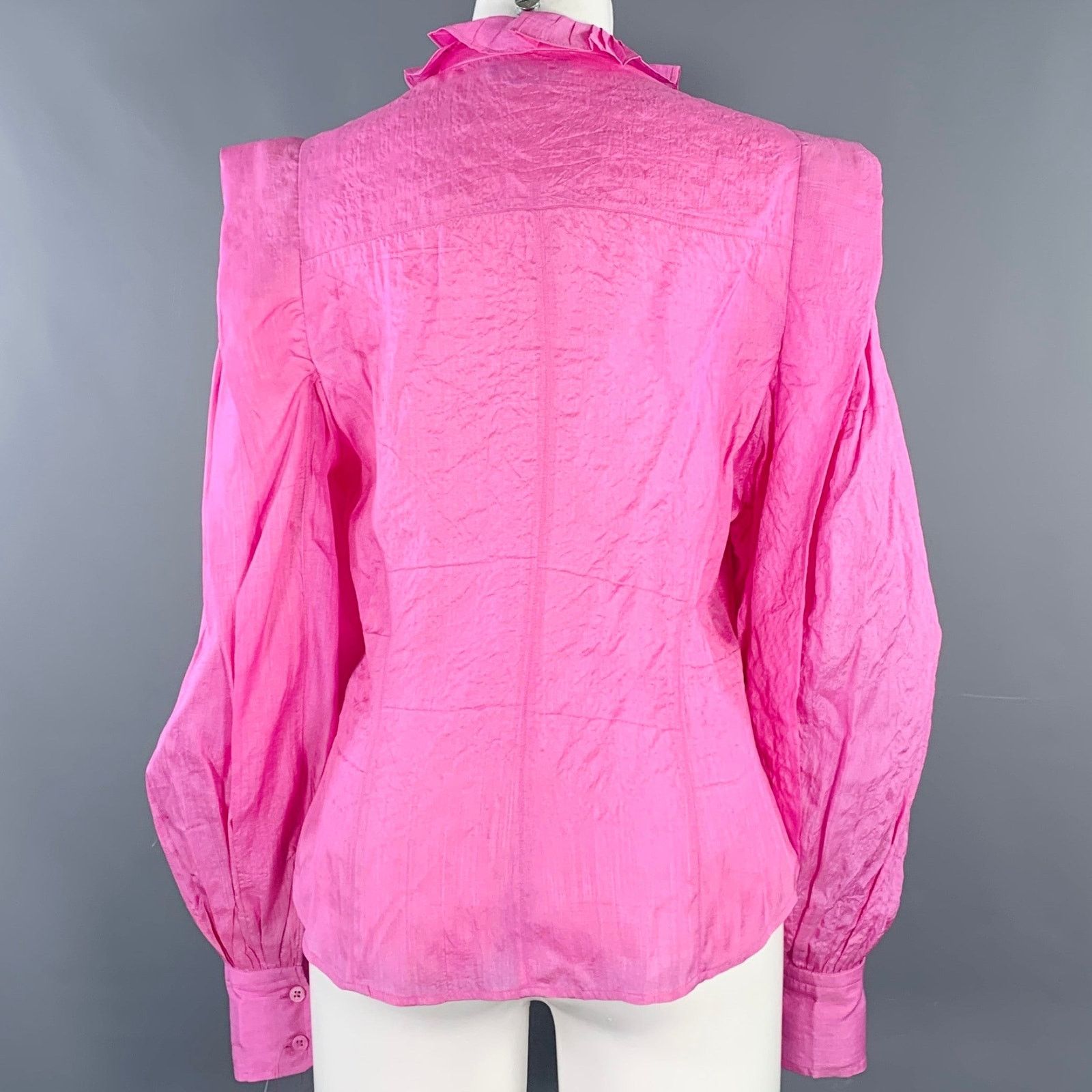 Isabel Marant ISABEL MARANT Size 2 Chandra Pink Silk Ruffle Blouse Size S / US 4 / IT 40 - 4 Thumbnail
