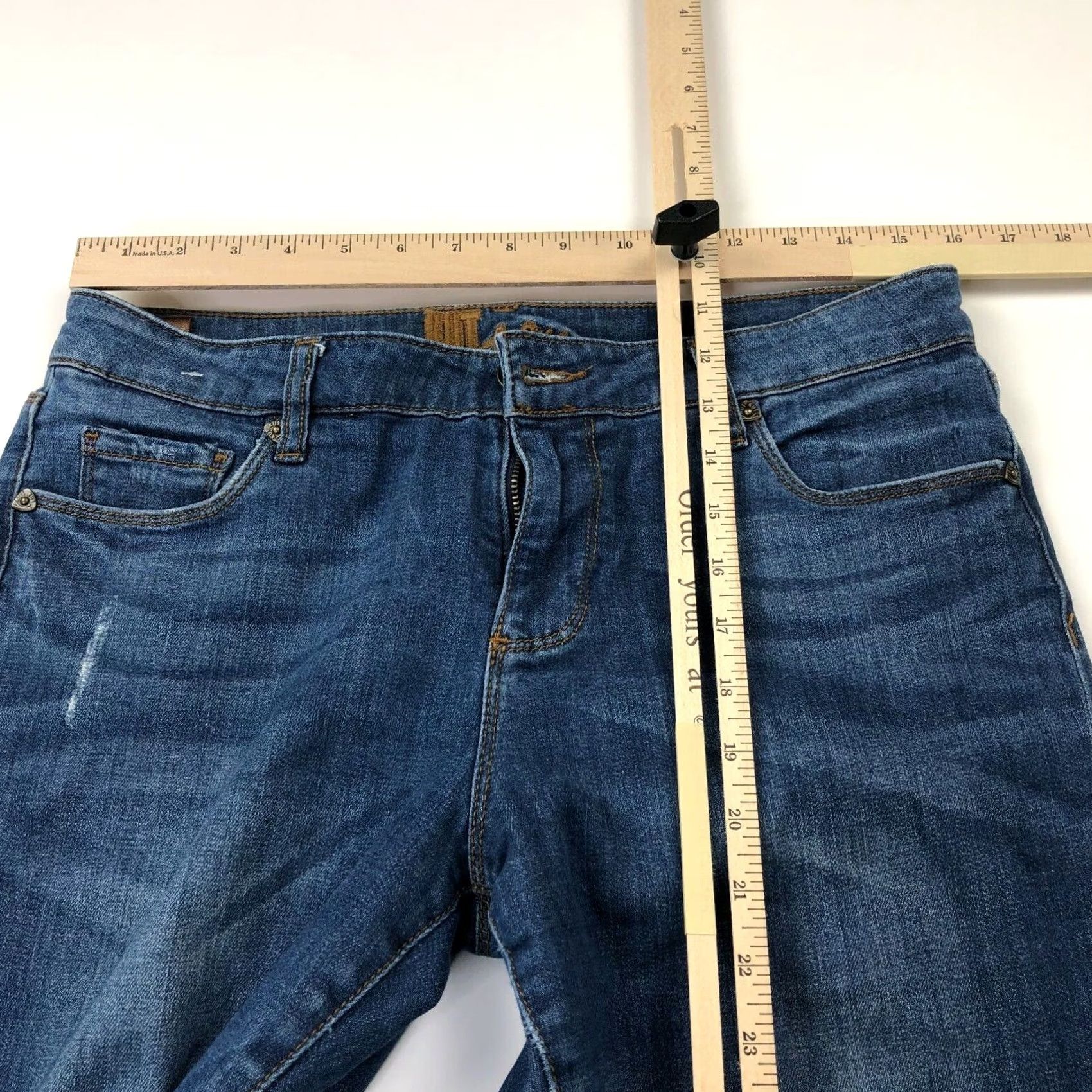 Vintage Kut From The Kloth Ankle Frayed Slim 8 Denim Jeans Women Stretch Blue 31in 27in Inseam Slim Women Jeans Closed Zip Regular Size 8 Size 24" / US 00 / IT 34 - 7 Thumbnail