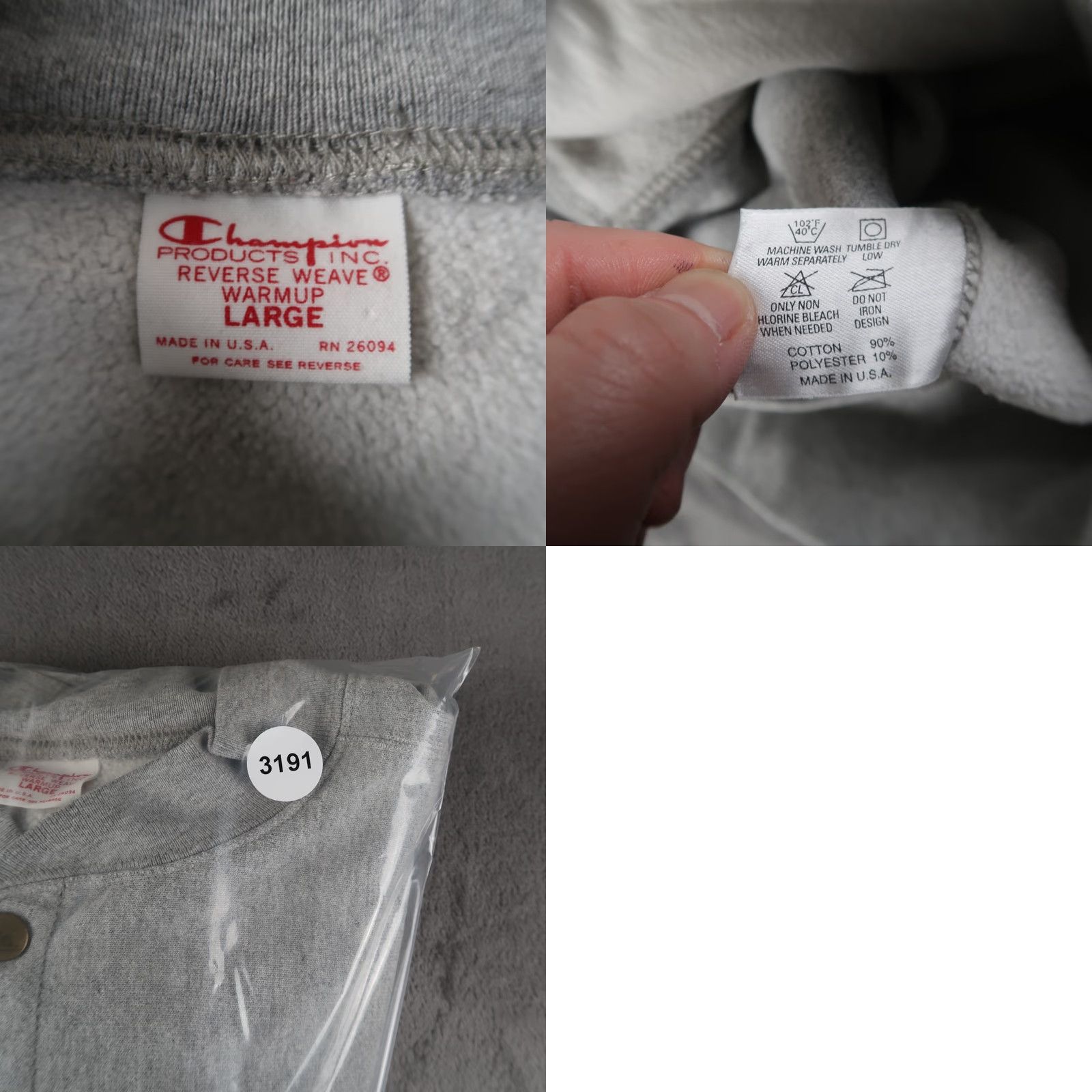 Champion VINTAGE Champion Reverse Weave Sweatshirt Cardigan L Gray USA Size US L / EU 52-54 / 3 - 8 Thumbnail
