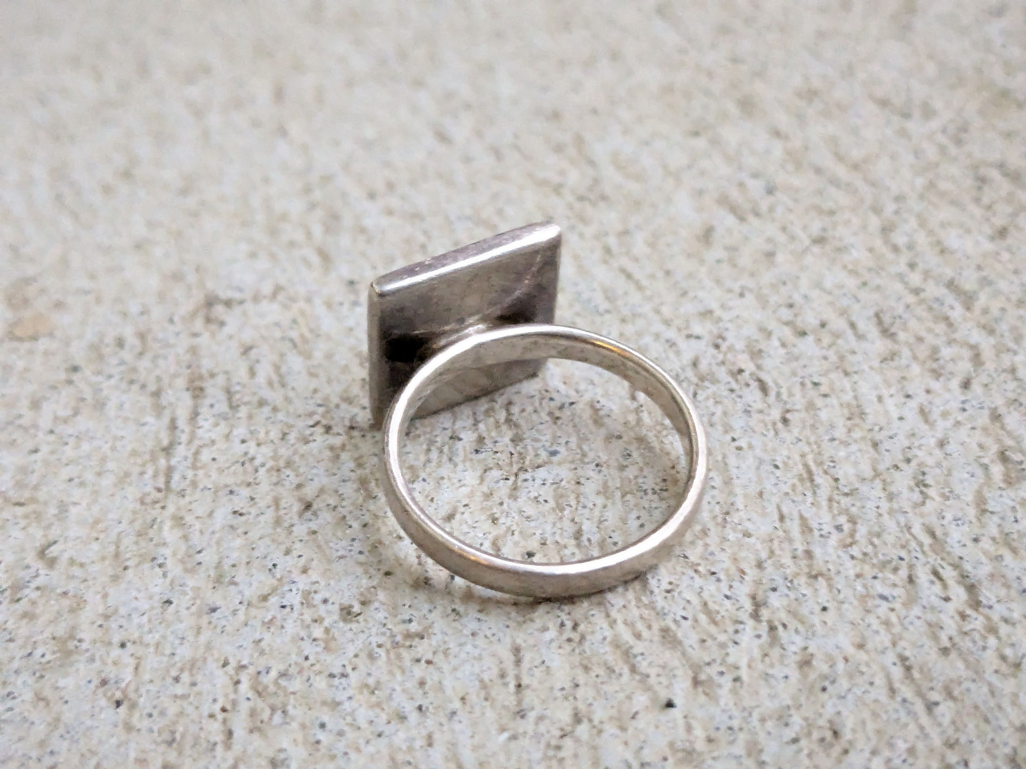 Vintage Vintage Sterling Silver Signet Ring Square Engraved Antique Size ONE SIZE - 7 Thumbnail