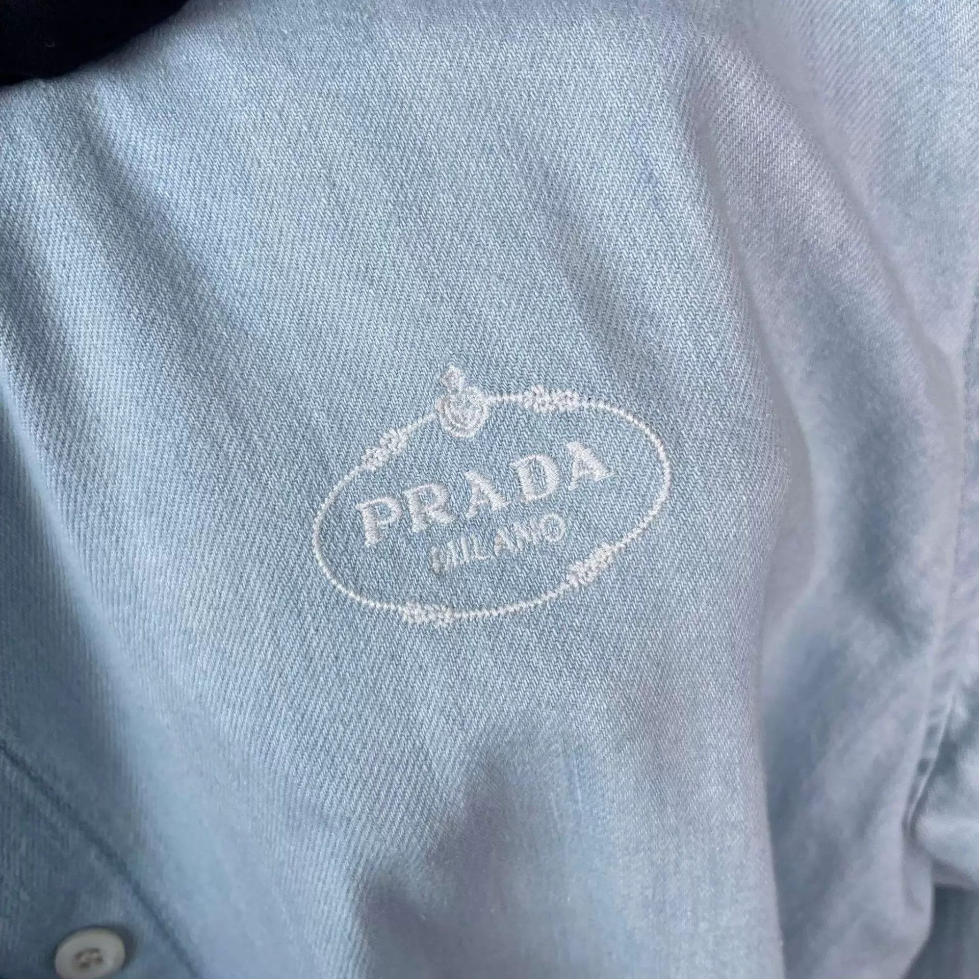 Prada Prada Cotton Shirt Light Blue 36 Size XS / US 0-2 / IT 36-38 - 3 Thumbnail
