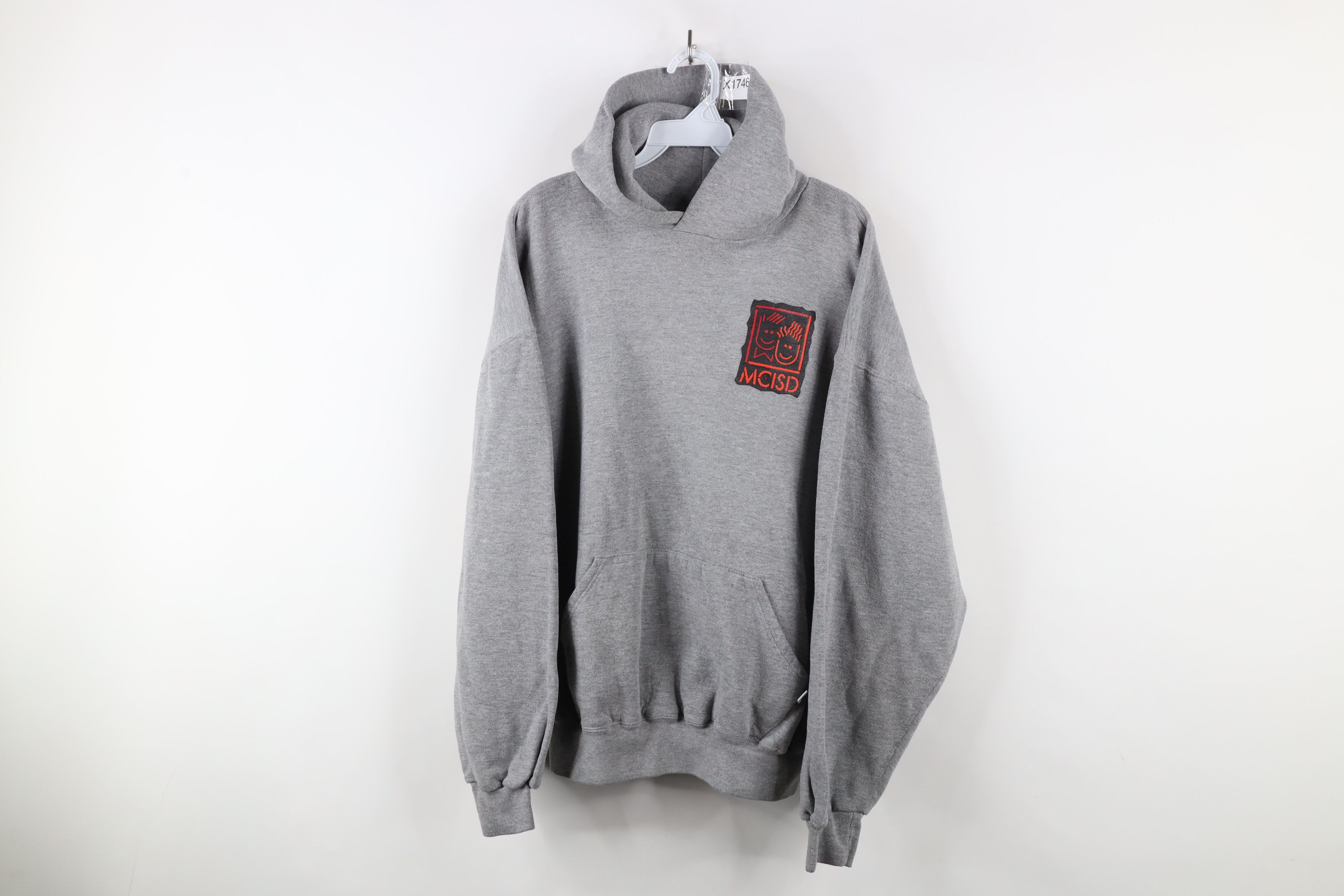 Russell Athletic × Vintage Vintage 90s Russell Athletic County School Hoodie Gray USA Size US XL / EU 56 / 4 - 1 Thumbnail