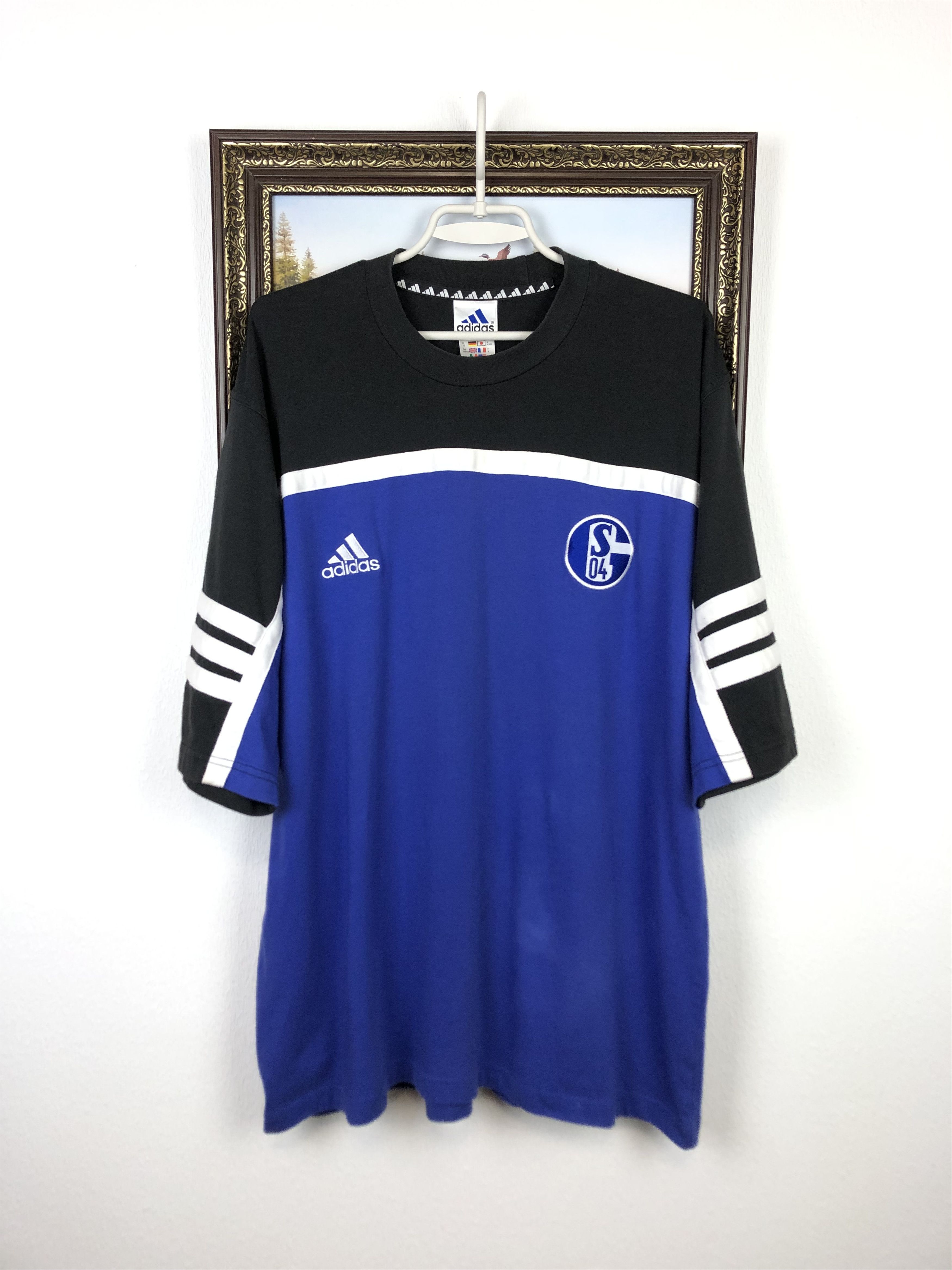 Vintage 90's Schalke football shirt Train Jersey Adidas Tee