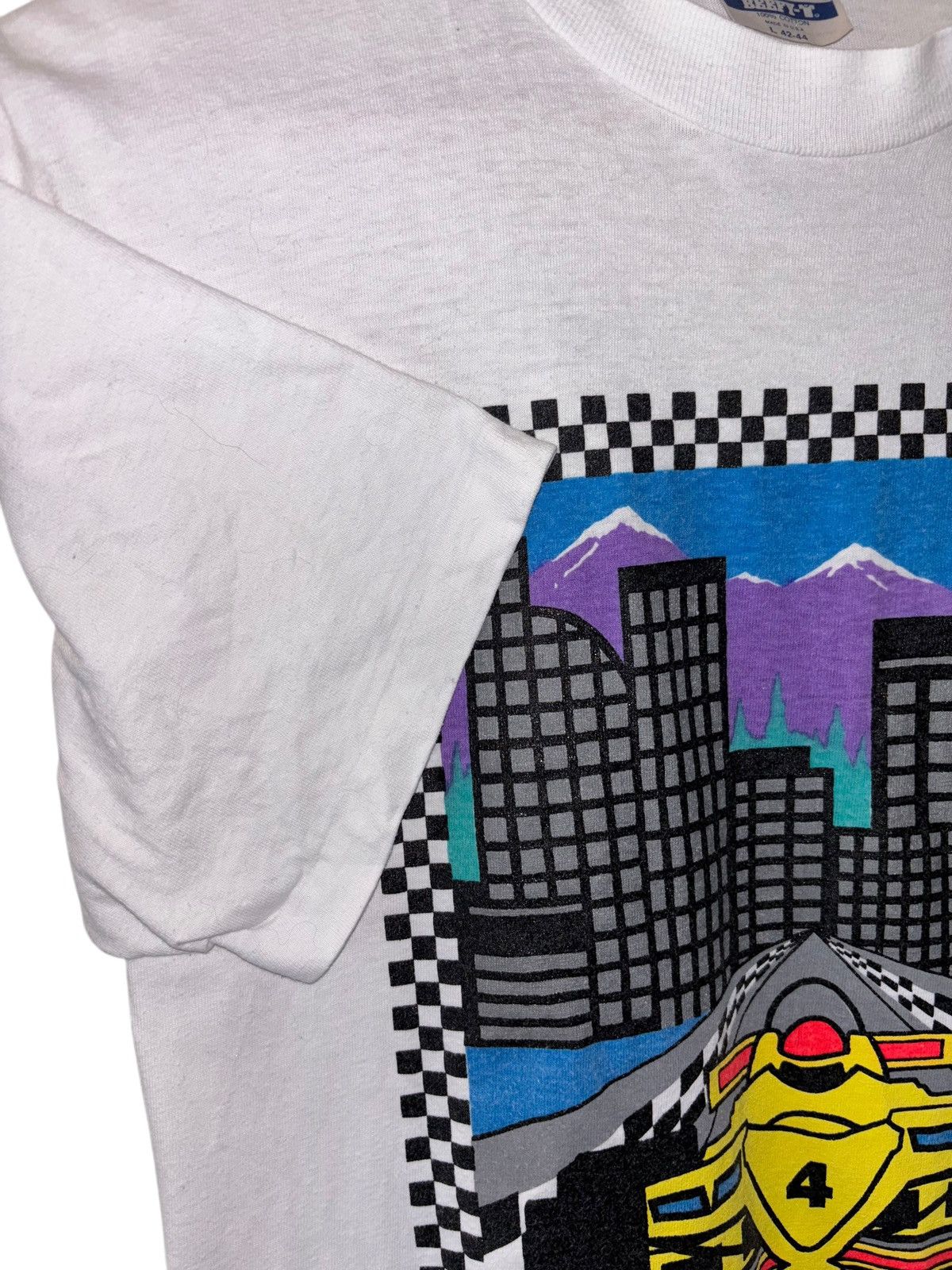 Hanes × Vintage Vintage 1990 Denver Grand Prix Promo T-Shirt Size US L / EU 52-54 / 3 - 3 Thumbnail