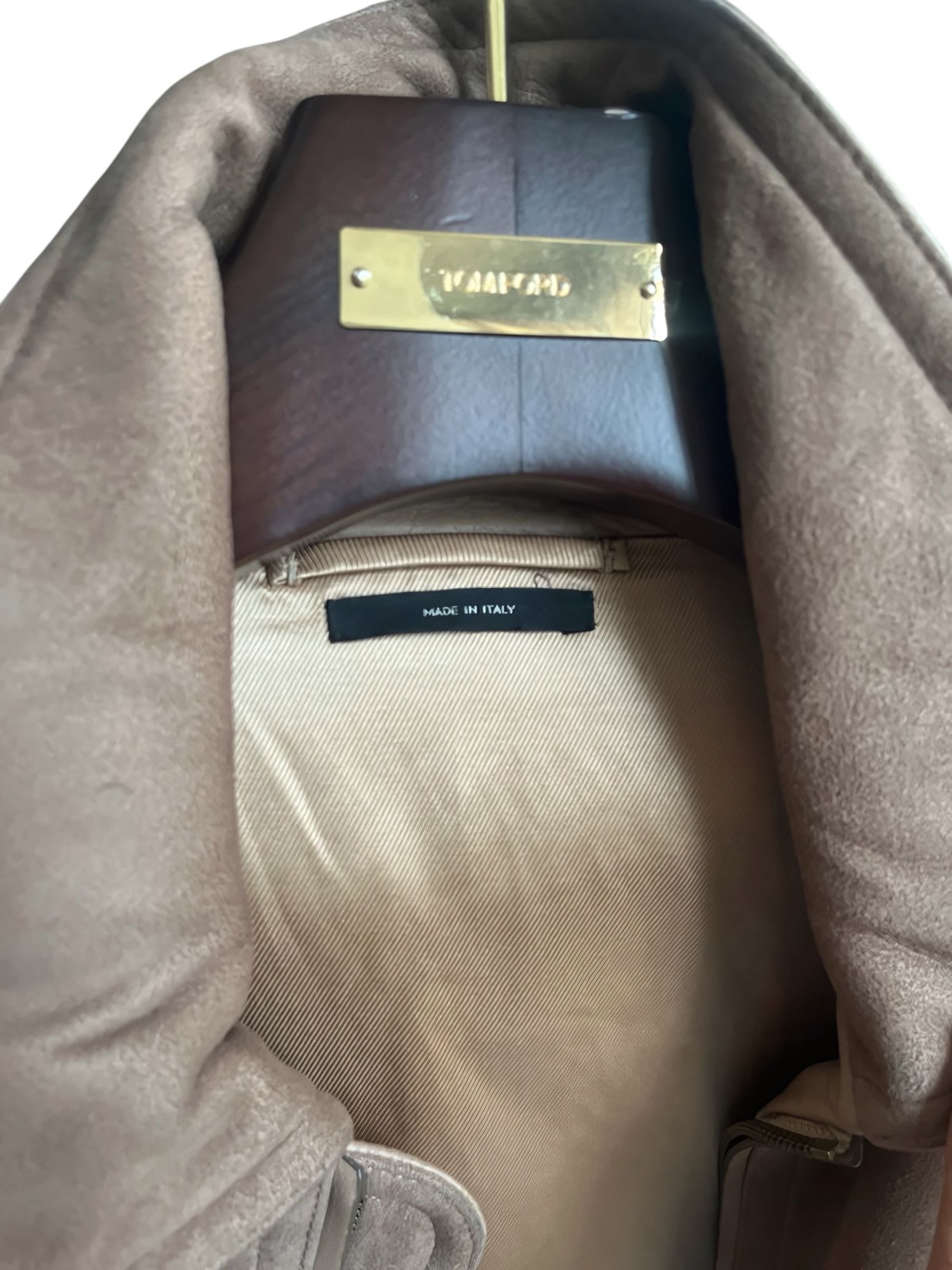 Tom Ford SUEDE CASHMERE LAMBSKIN LEATHER BIKER JACKET Size US L / EU 52-54 / 3 - 4 Thumbnail