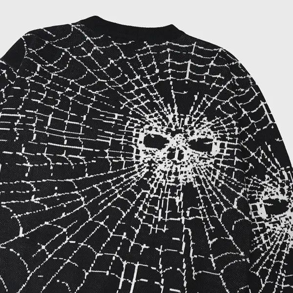 Japanese Brand × Vintage Spider Web Skull Pattern Sweater Size US L / EU 52-54 / 3 - 3 Thumbnail