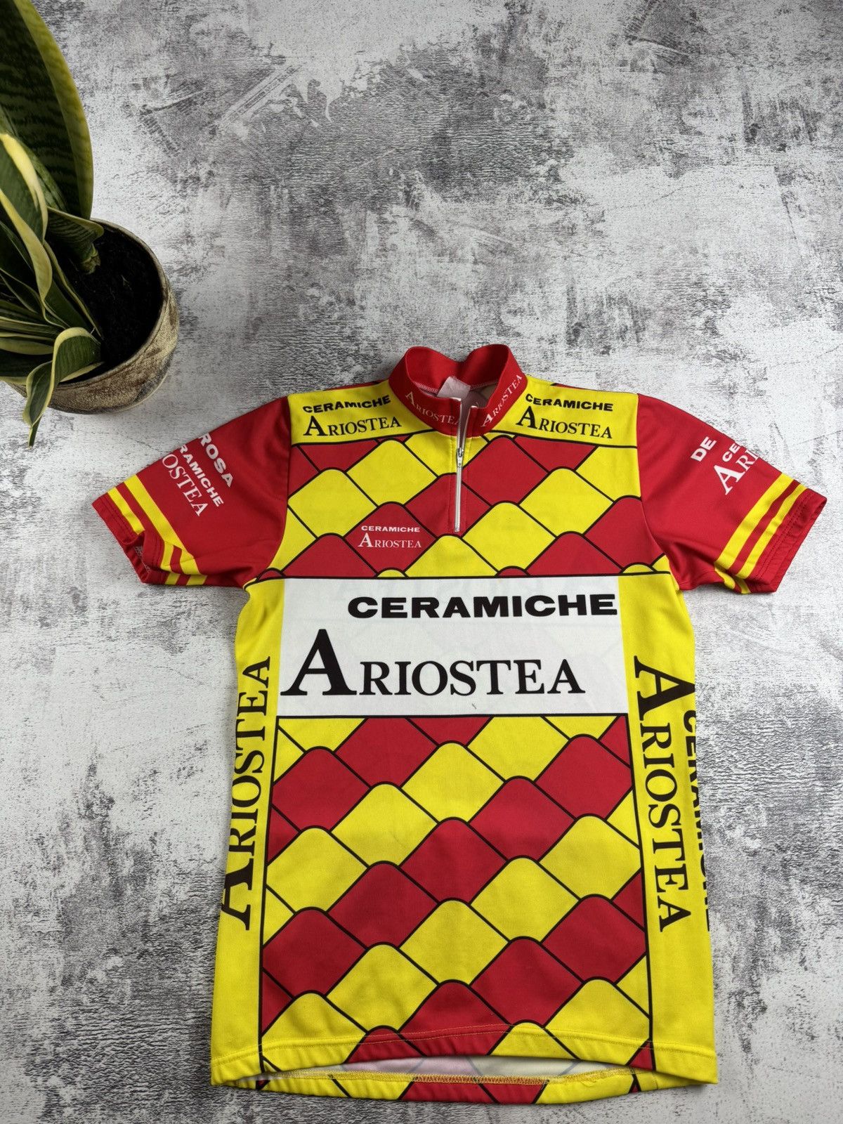 Vintage Vintage Cycling ARIOSTEA Ceramich 1990 Trek Bike Men’s Velo Jersey T Shirt Kit Size US L / EU 52-54 / 3 - 4 Thumbnail