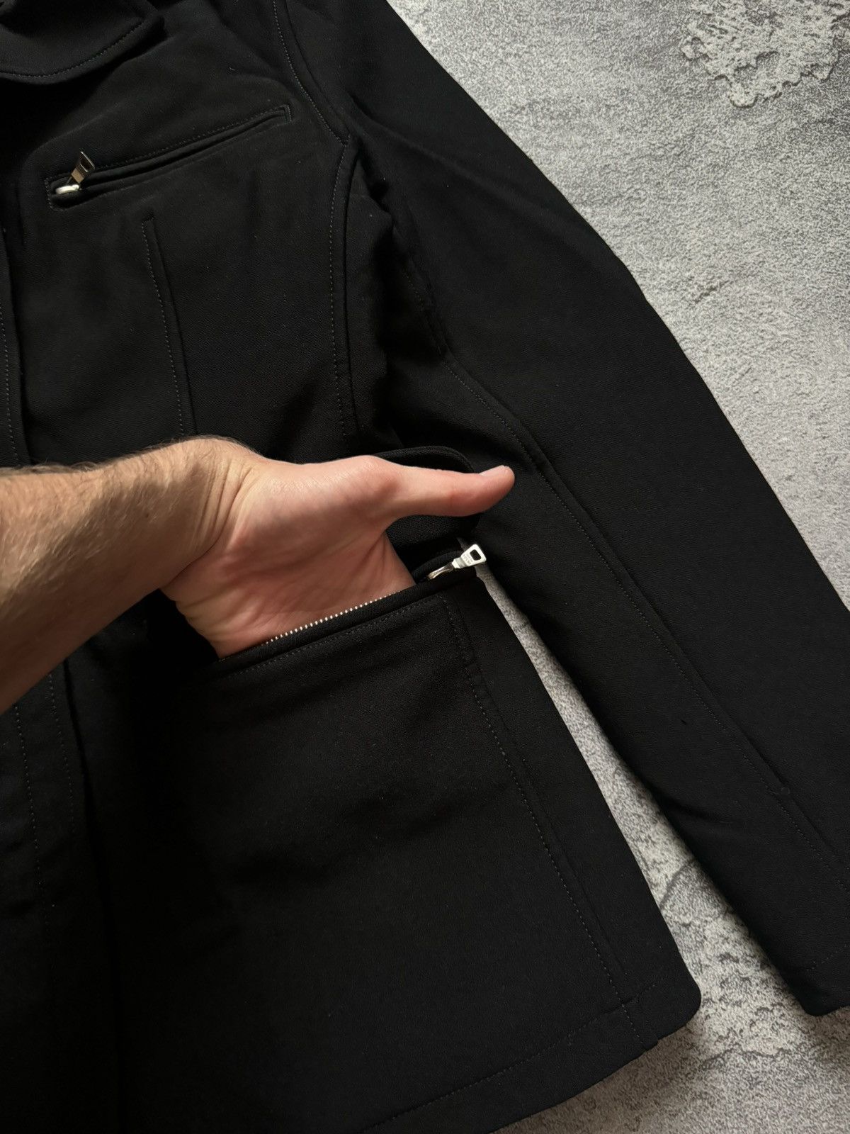 Designer × Prada Prada Milano M black zip cropped coat jacket blazer Wmns Size M / US 6-8 / IT 42-44 - 9 Thumbnail