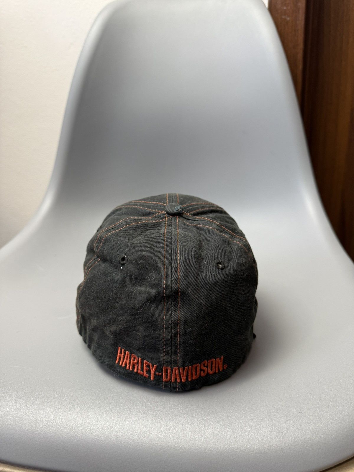 Harley Davidson Vintage Harley Davidson Denim Faded Flame Cap Y2K Size ONE SIZE - 5 Thumbnail