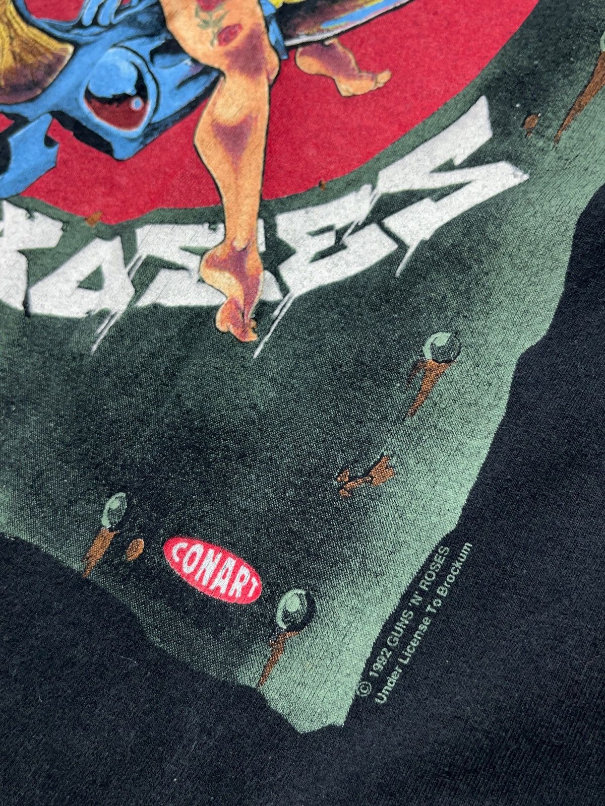 Guns N' Roses Vintage 1992 Conart Guns N Roses 91-92 Revolver T-shirt Size US L / EU 52-54 / 3 - 4 Thumbnail