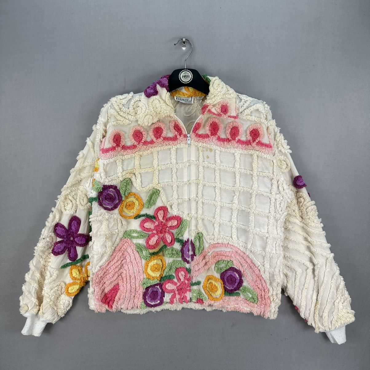 American Apparel Vintage 80's Damze San Diego Embroidered Zipper Jacket Size US S / EU 44-46 / 1 - 1 Thumbnail