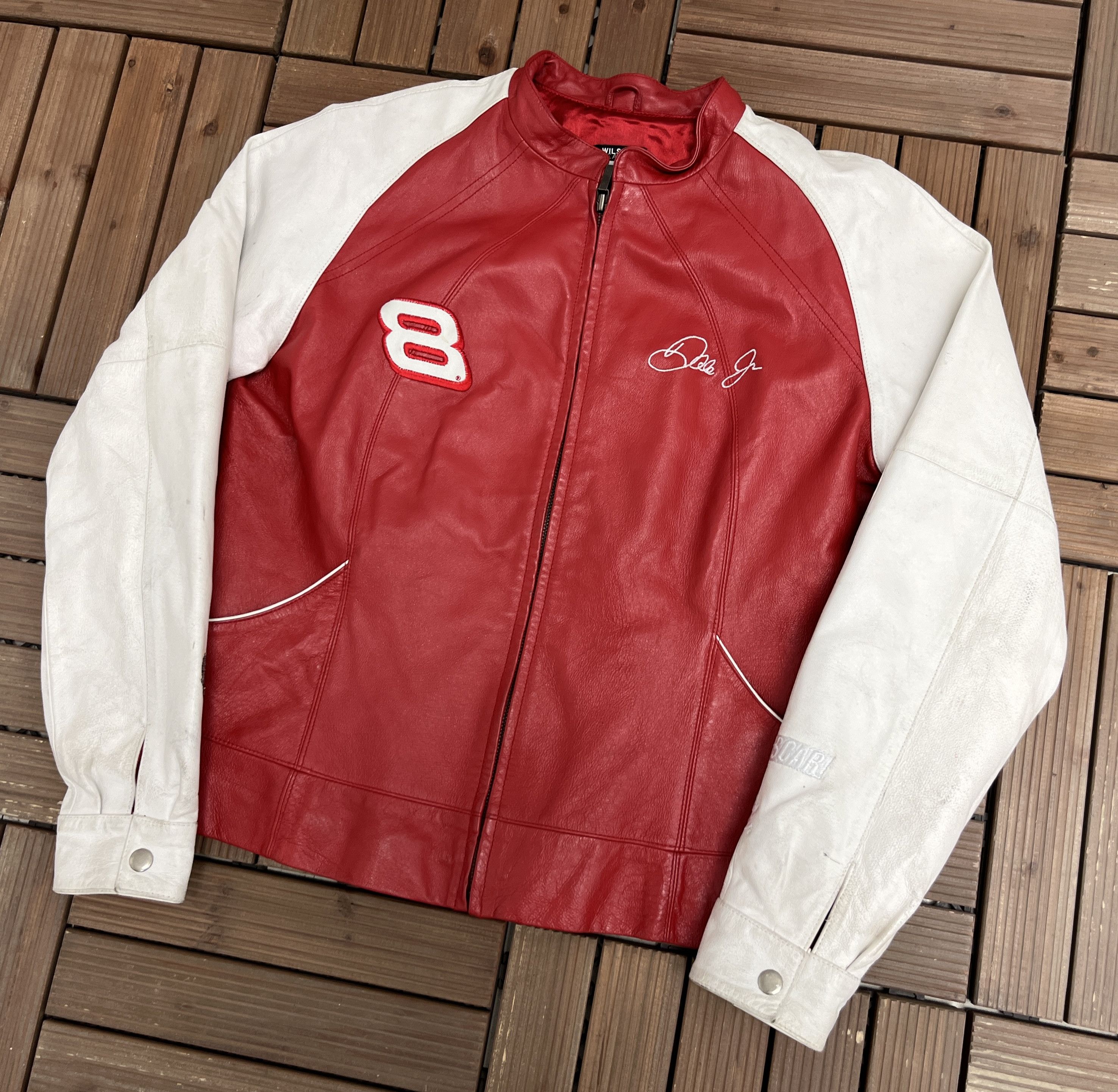 Vintage Dale Earnhardt Jr. NASCAR Vintage Leather Jacket Size L / US 10 / IT 46 - 3 Thumbnail