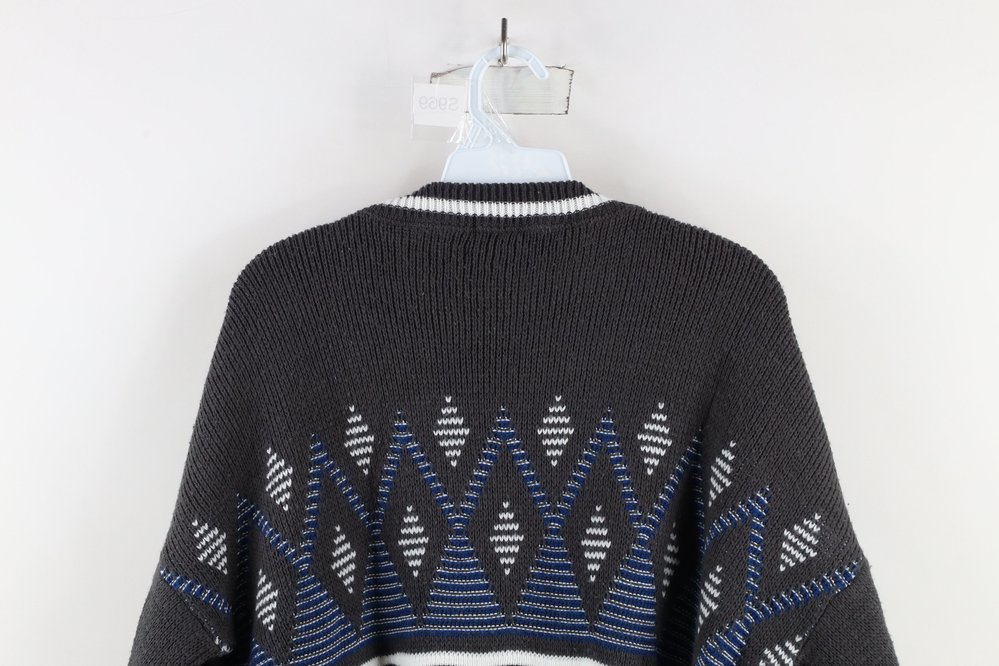 Vintage Vintage 90s Streetwear Diamond Knit Crewneck Sweater USA Size US L / EU 52-54 / 3 - 6 Thumbnail