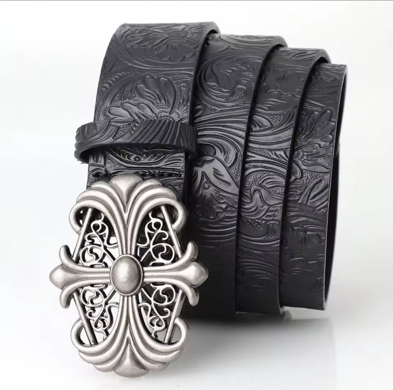 Other Retro Men's Belt Bohemian Style-Chic Black PU Leather Belt Size ONE SIZE - 4 Thumbnail