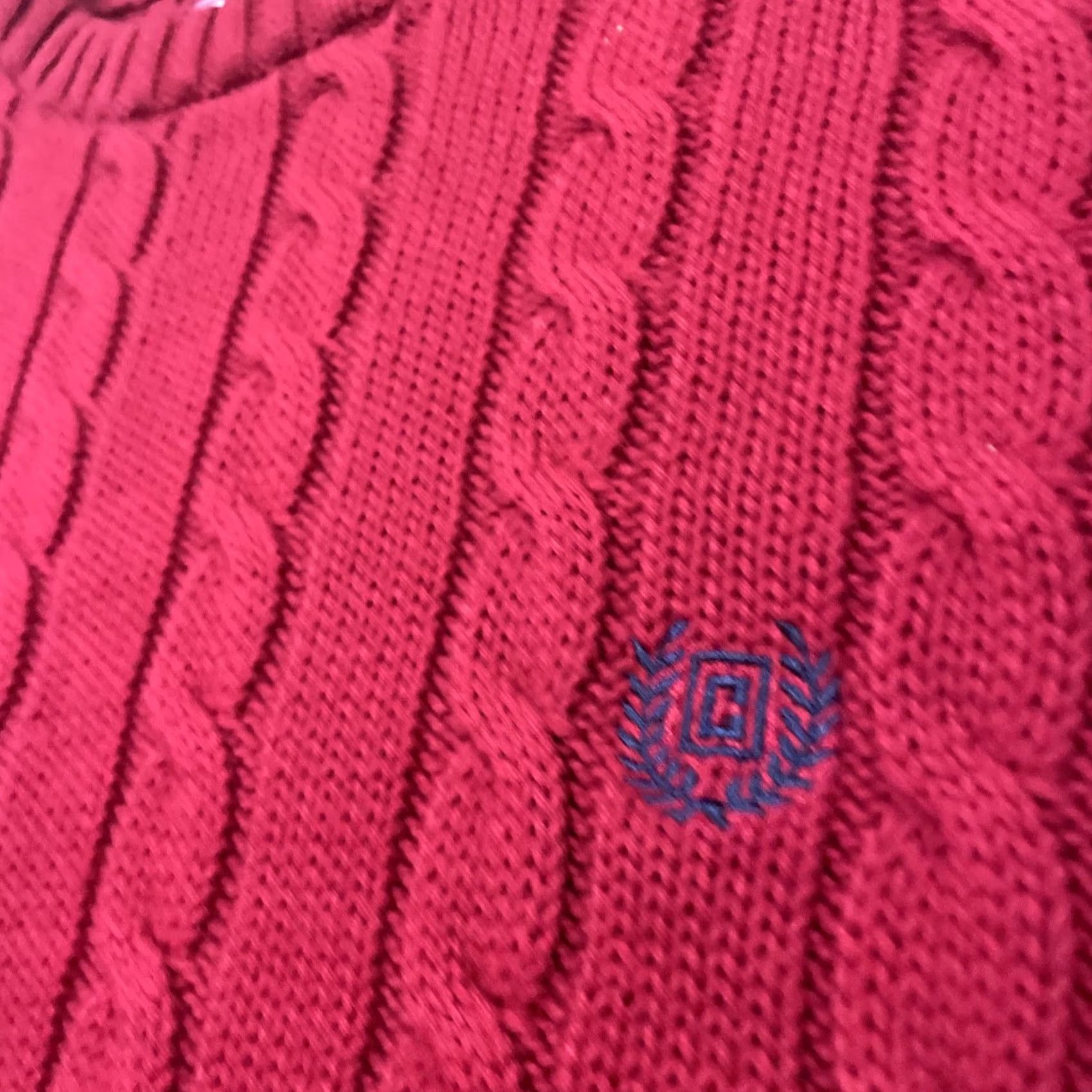 Chaps CHAPS Cable Knit Sweater Men M Red Crest logo Ribbed Stretch Vintage Y2k Classic Christmas Knit Size US M / EU 48-50 / 2 - 5 Thumbnail