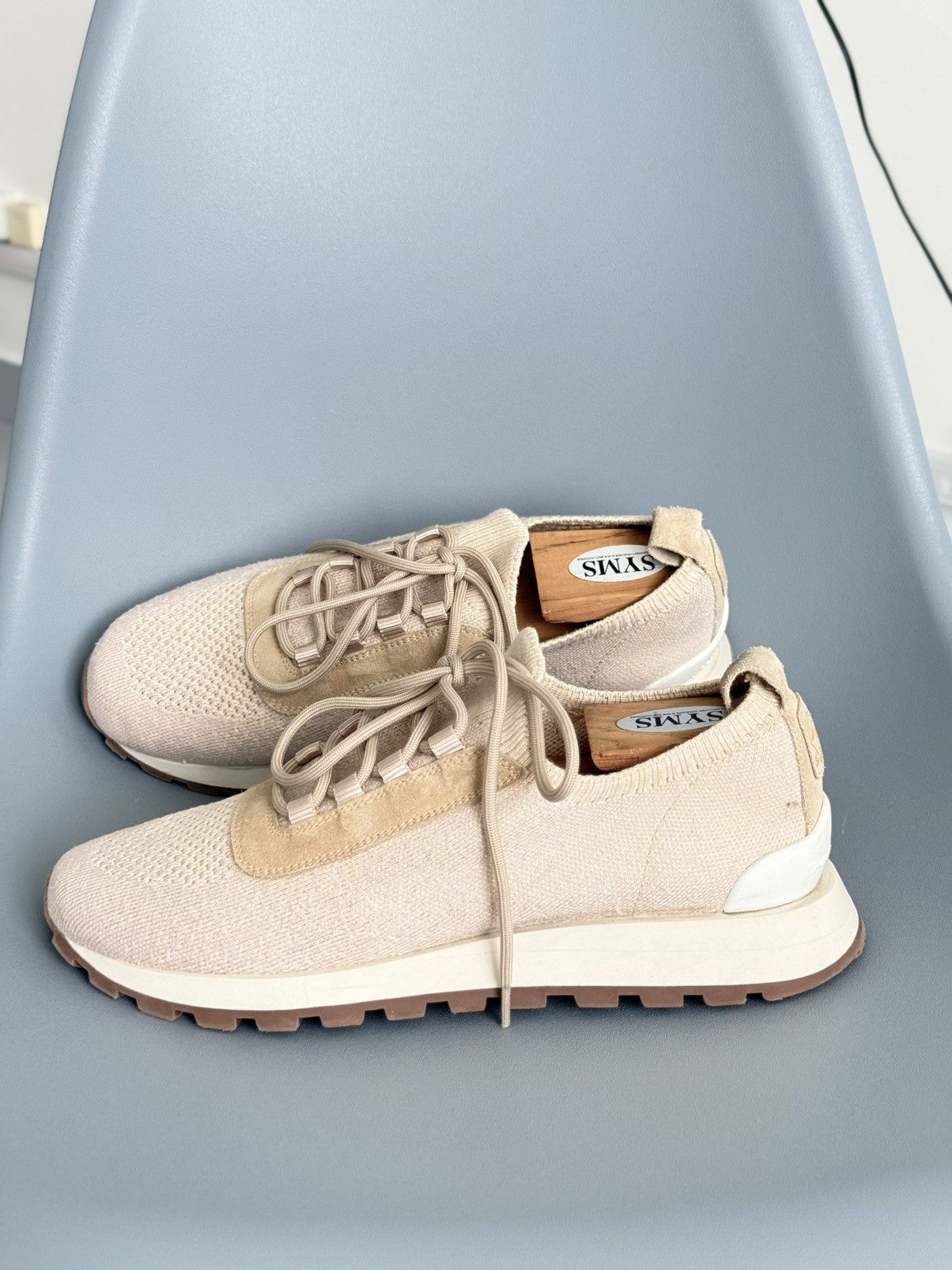 Brunello Cucinelli Brunello Cucinelli Men's Melange Knit Runner Beige Sneakers Size US 9 / EU 42 - 5 Thumbnail