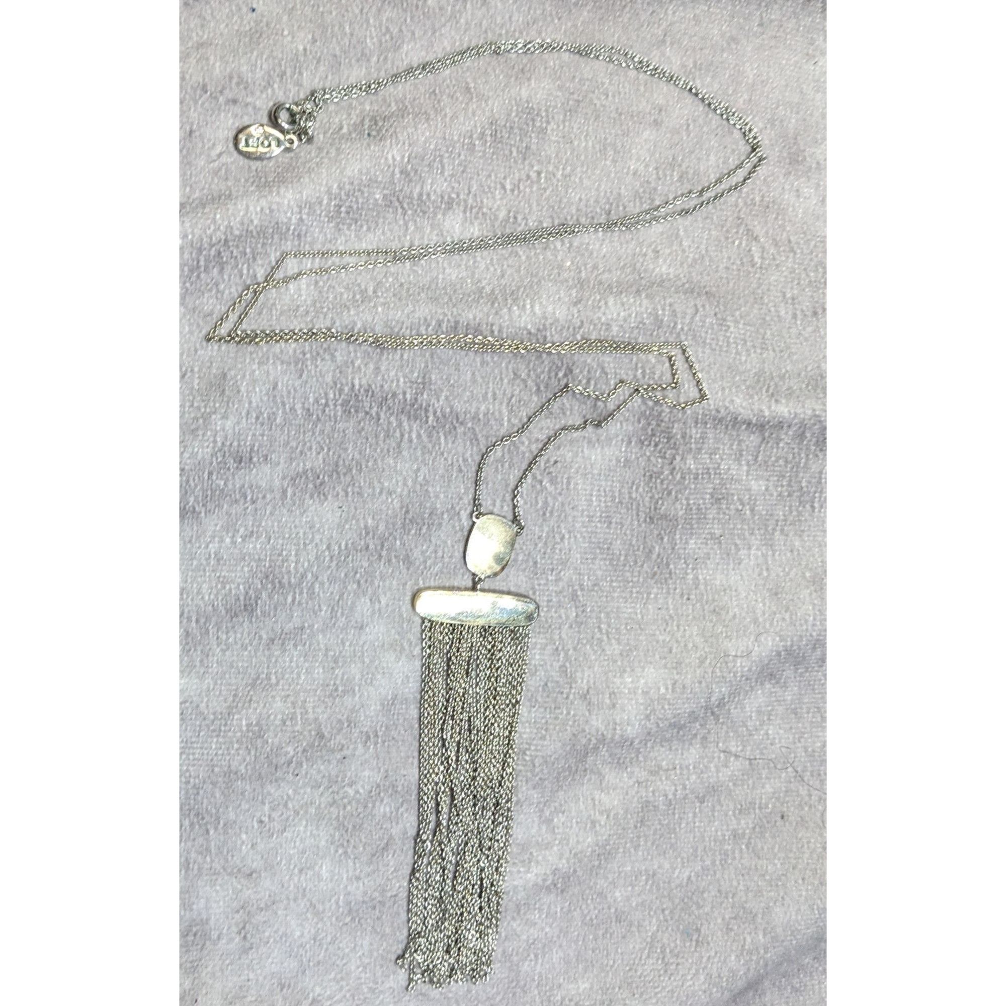 Loft Loft Boho Chic Long Silver Tone Tassel Pendant Necklace With Size ONE SIZE - 4 Thumbnail
