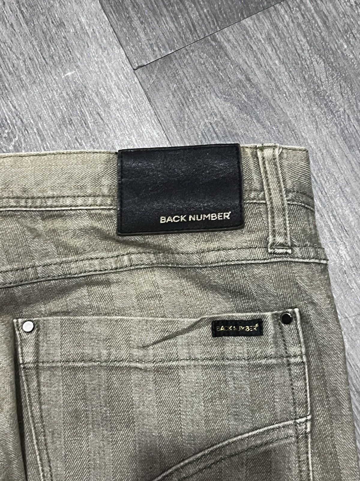 Le Grande Bleu (L.G.B.) LGB Inspired Back Number Faded Knee Trash Stripe Denim Size US 30 / EU 46 - 14 Thumbnail