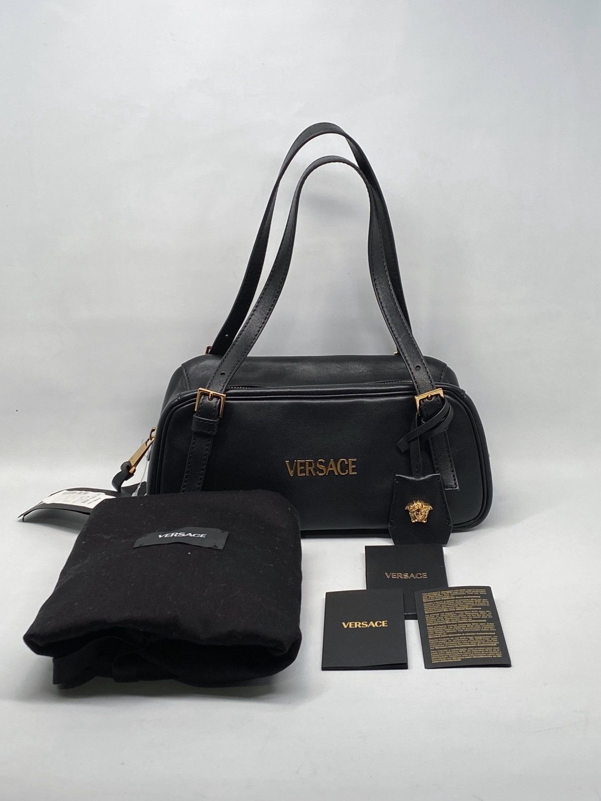 Versace Versace Versace Tag Zip Leather Shoulder Bag Size ONE SIZE - 3 Thumbnail