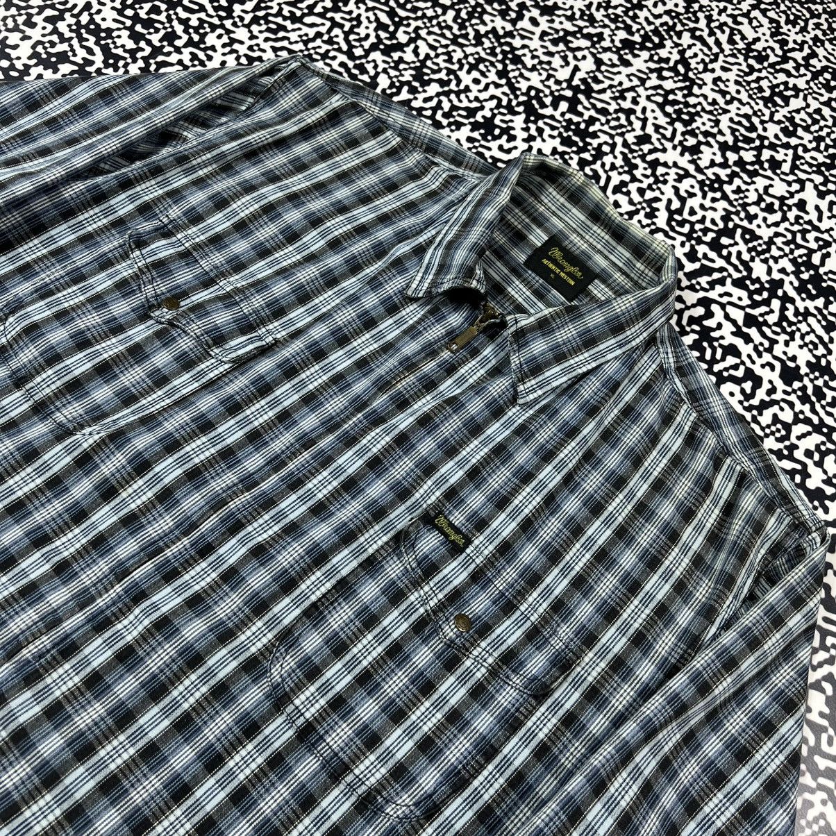 Wrangler Vintage 90s Wrangler Striped Retro Zip Light Jacket Flannel Size US XL / EU 56 / 4 - 6 Thumbnail