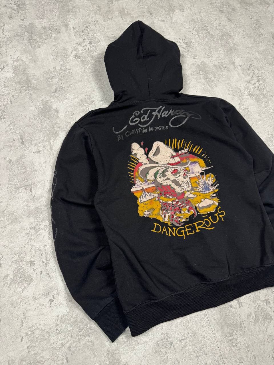 Ed Hardy Vintage Y2k Ed Hardy Dangerous Skull Black Zip Hoodie Size M / US 6-8 / IT 42-44 - 8 Thumbnail